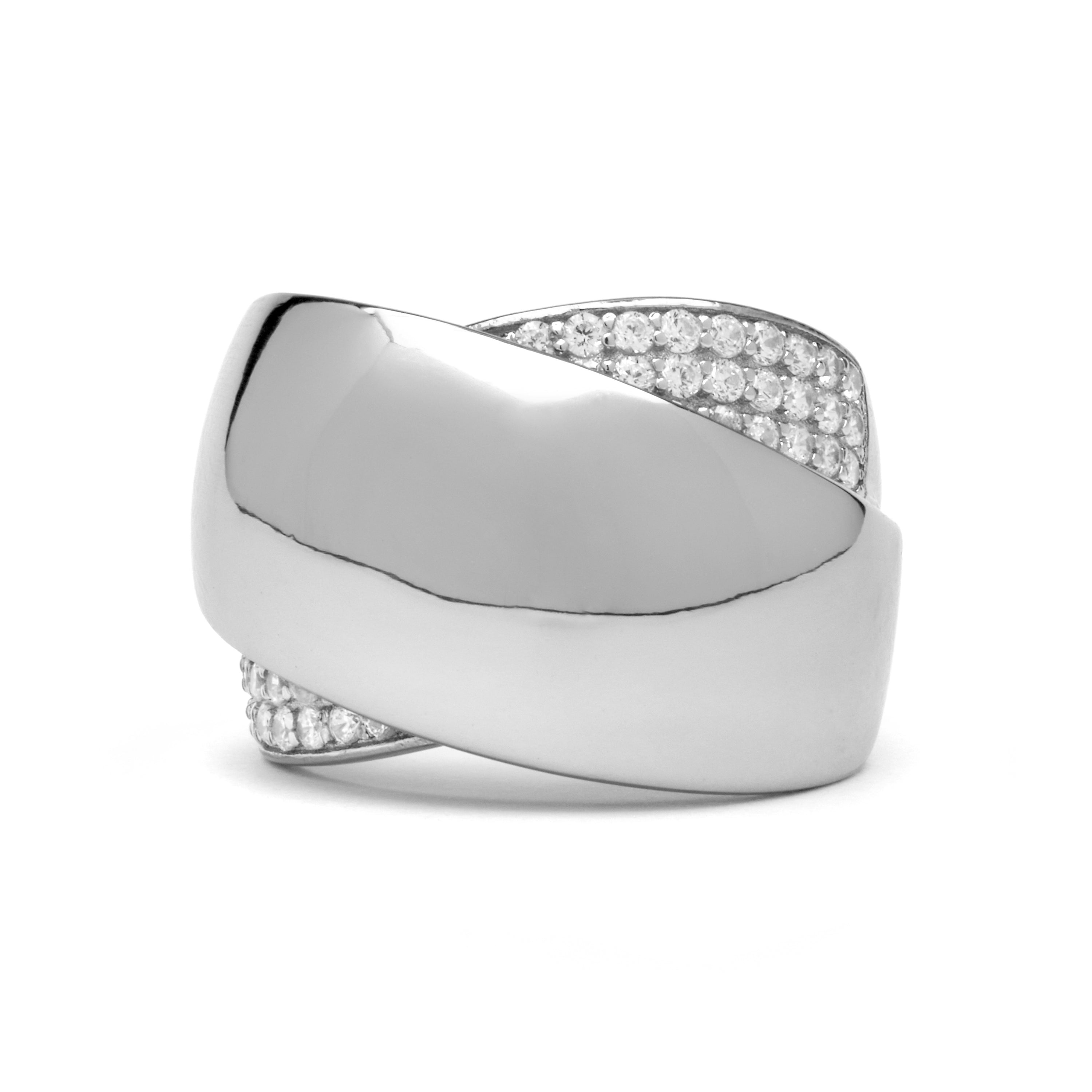 925 Sterling Silver Ring with Brilliant Zirconia rhodium finish - Copim