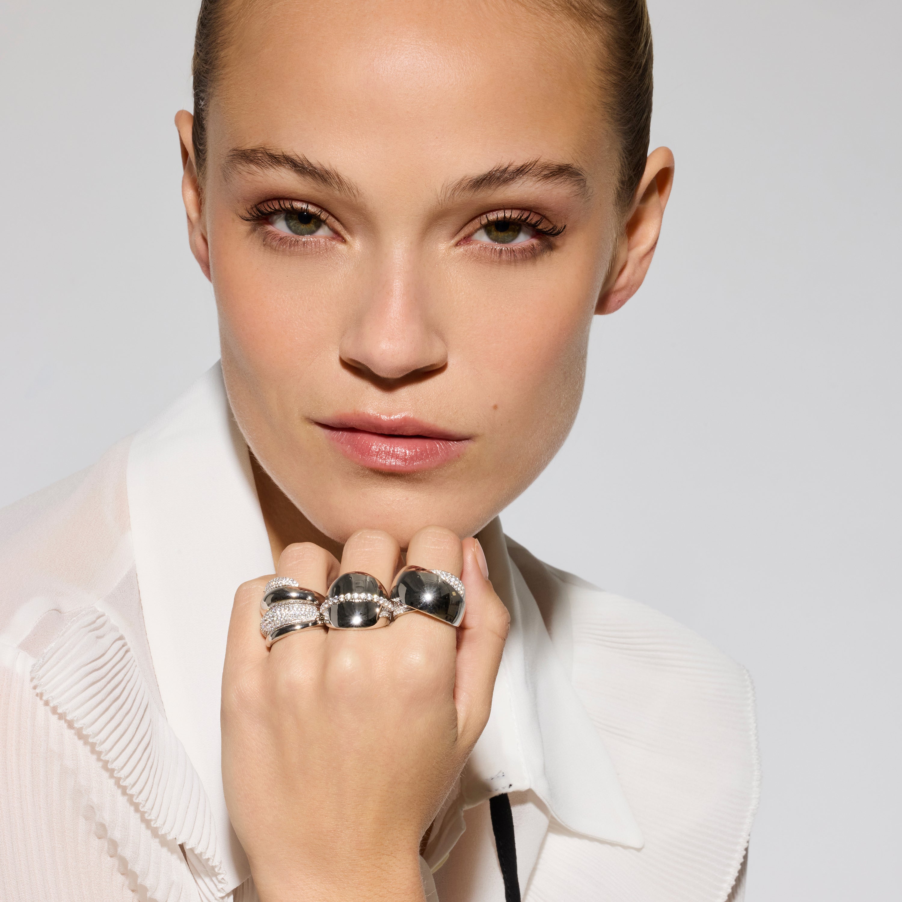 925 Sterling Silver Ring with Brilliant Zirconia rhodium finish - Copim