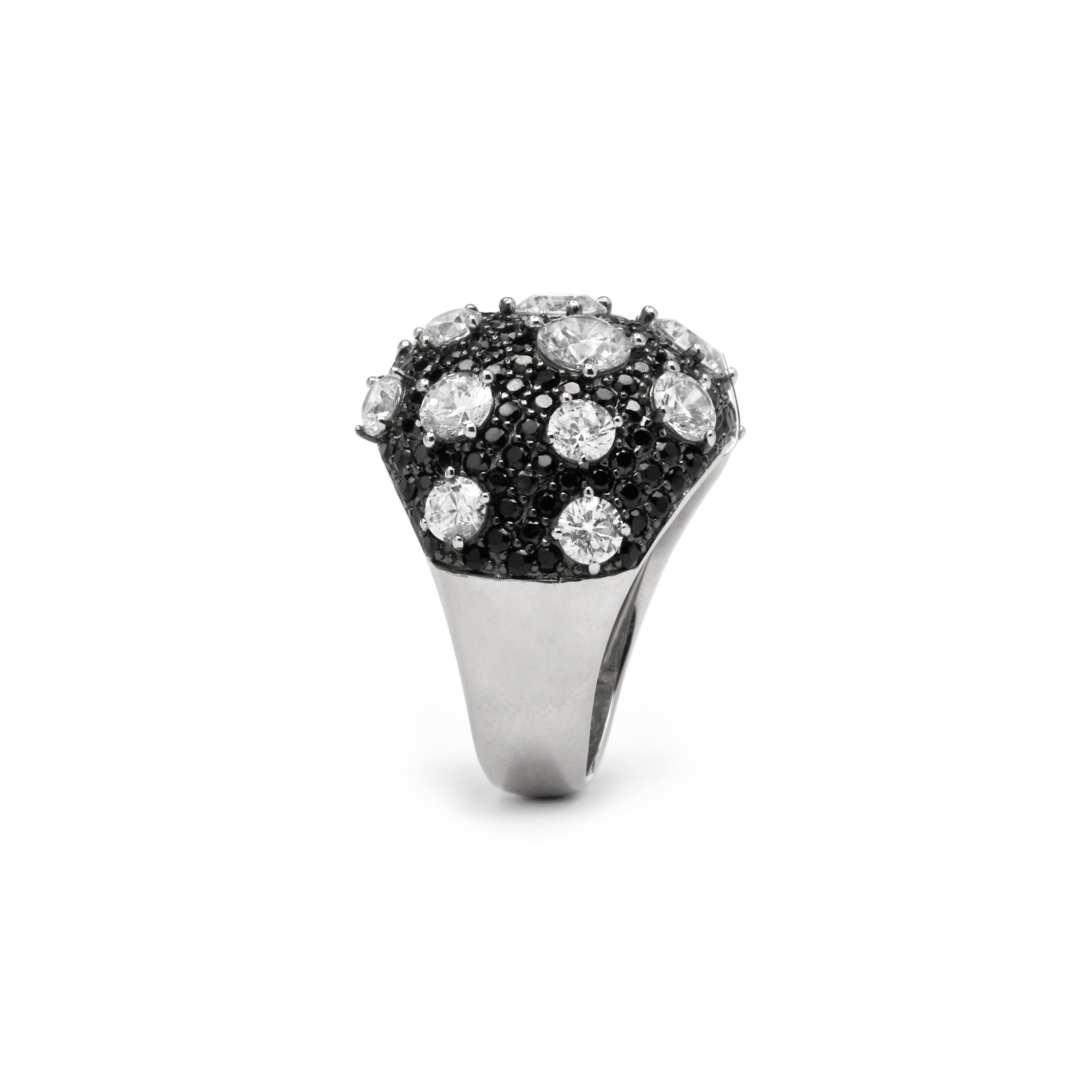 Anillo de Plata de Ley 925 y Circonita Onix acabado rodio - Jacas