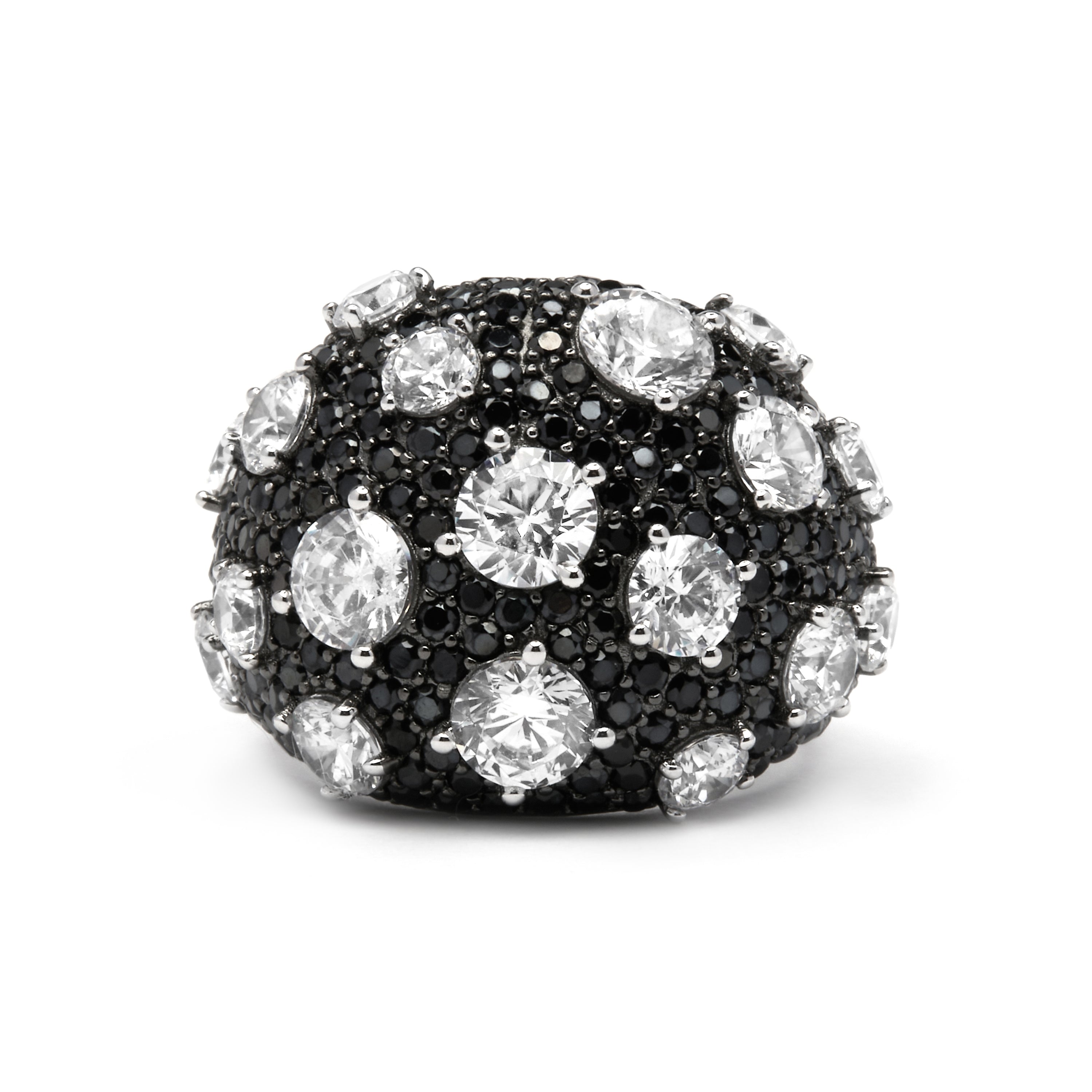 Anillo de Plata de Ley 925 y Circonita Onix acabado rodio - Jacas