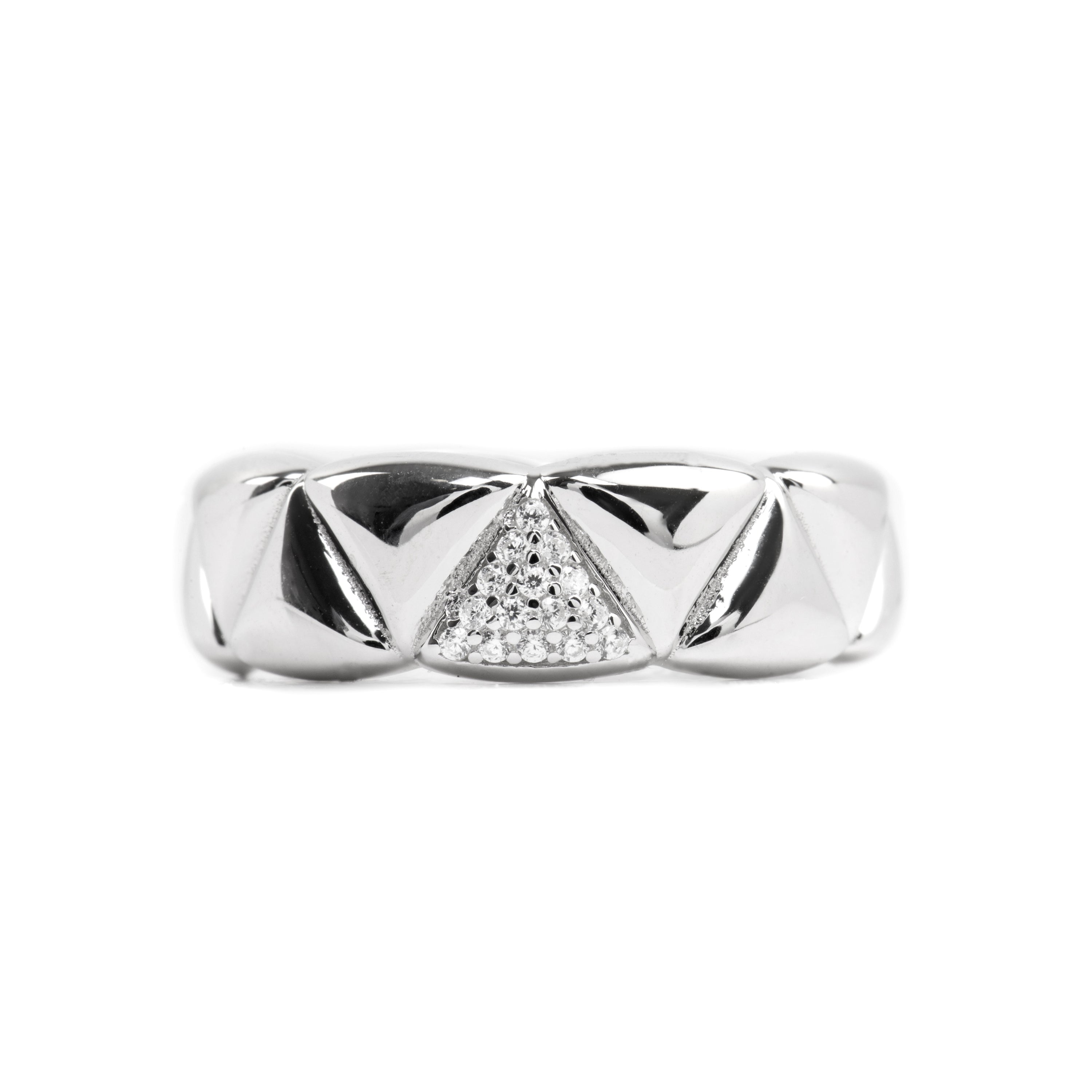 Bague en argent sterling 925 et zircon brillant finition rhodiée - Imwa