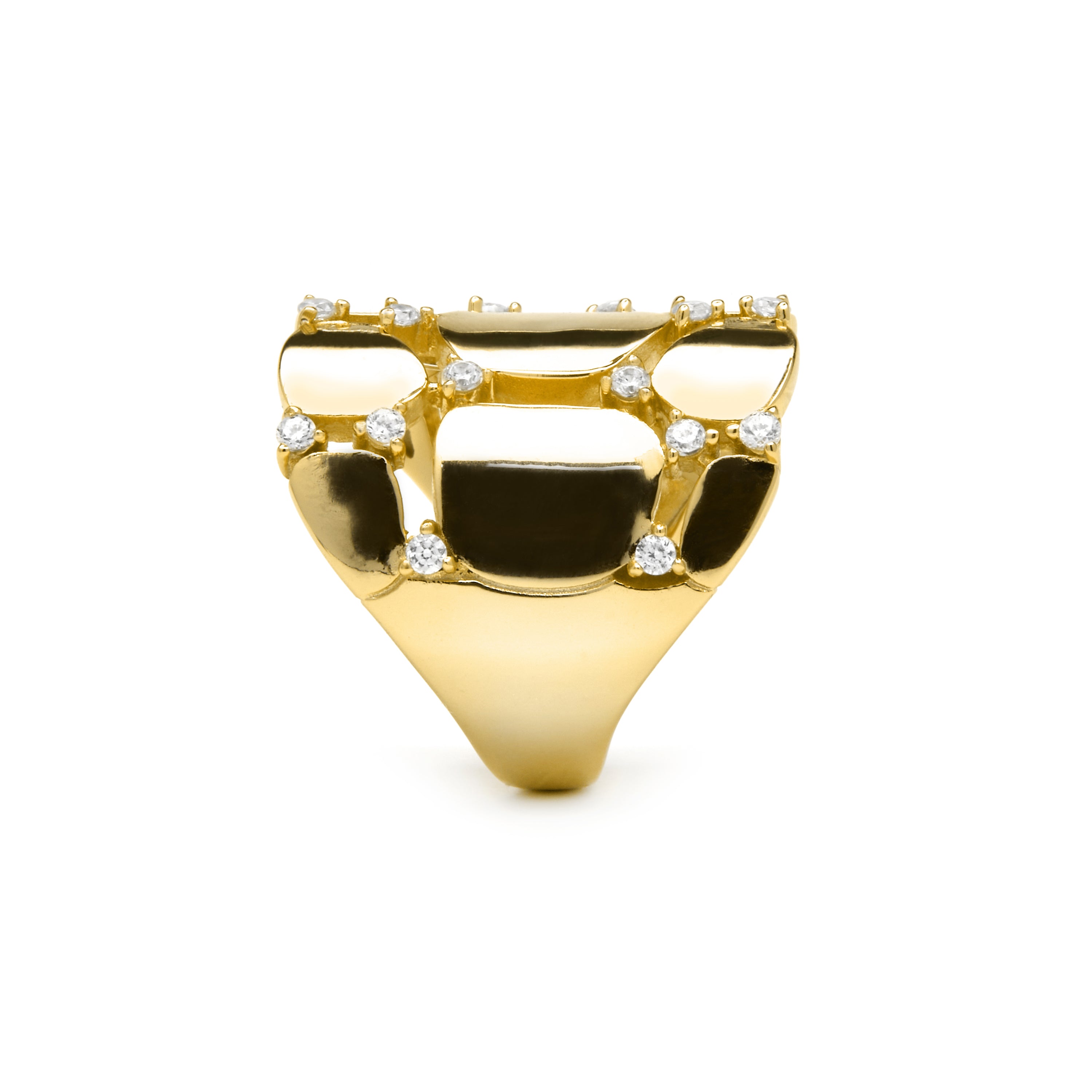 Anello in Argento 925 e Zirconia Brillante con finitura in oro giallo 18k - Agrox