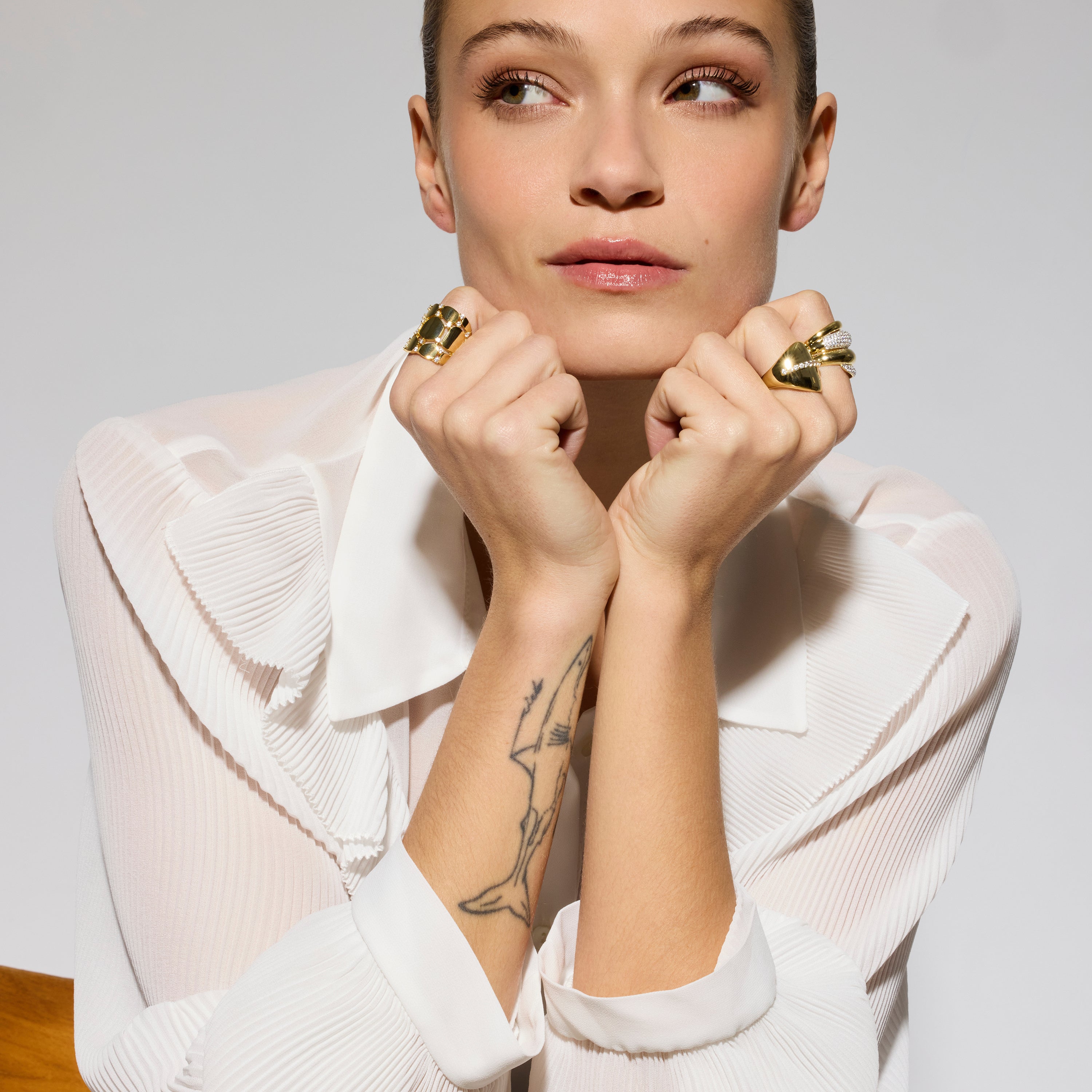 Anillo de Plata de Ley 925 y Circonita Brillante acabado oro amarillo de 18k - Agrox