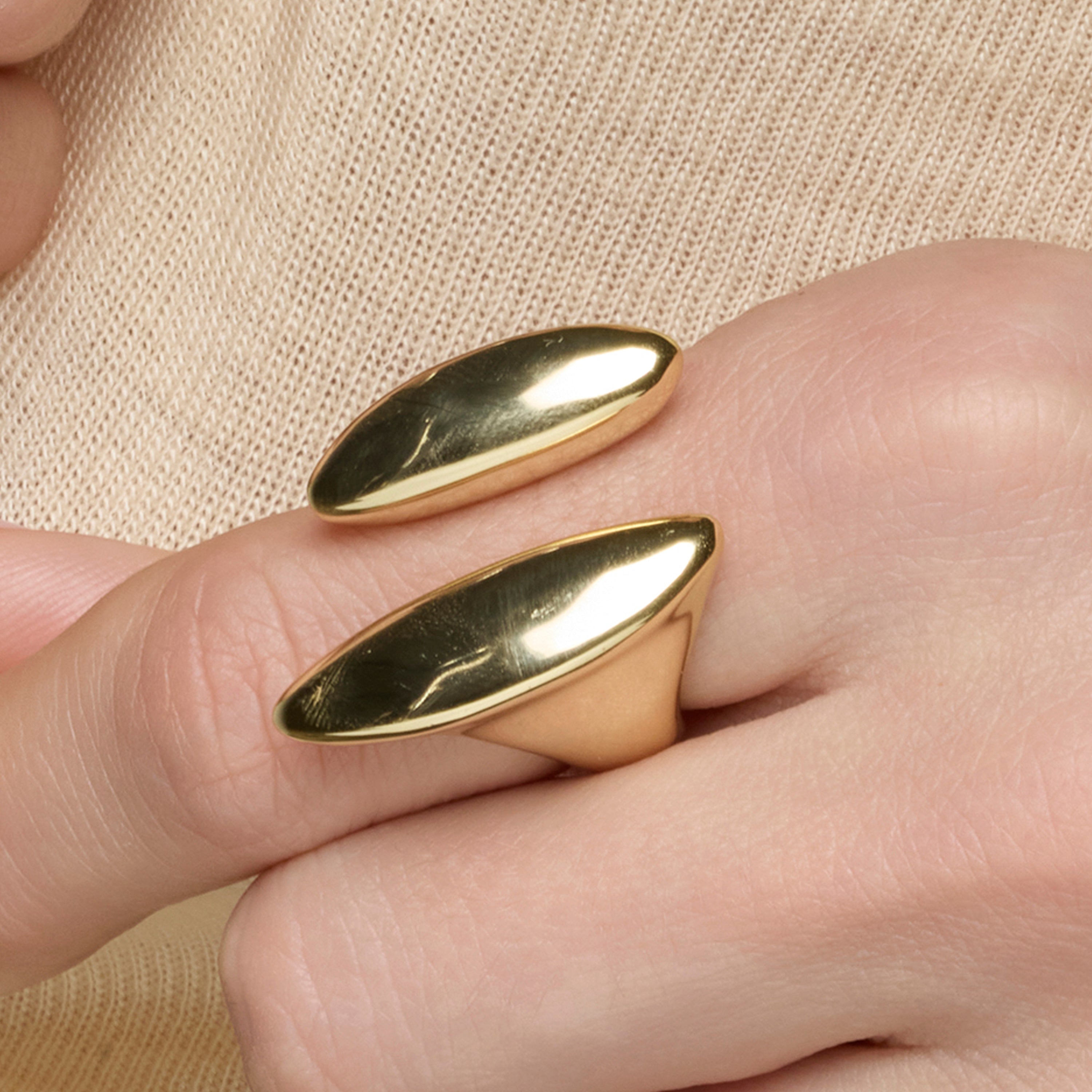 925er Silberring mit 18k Gelbgold-Finish - Sures