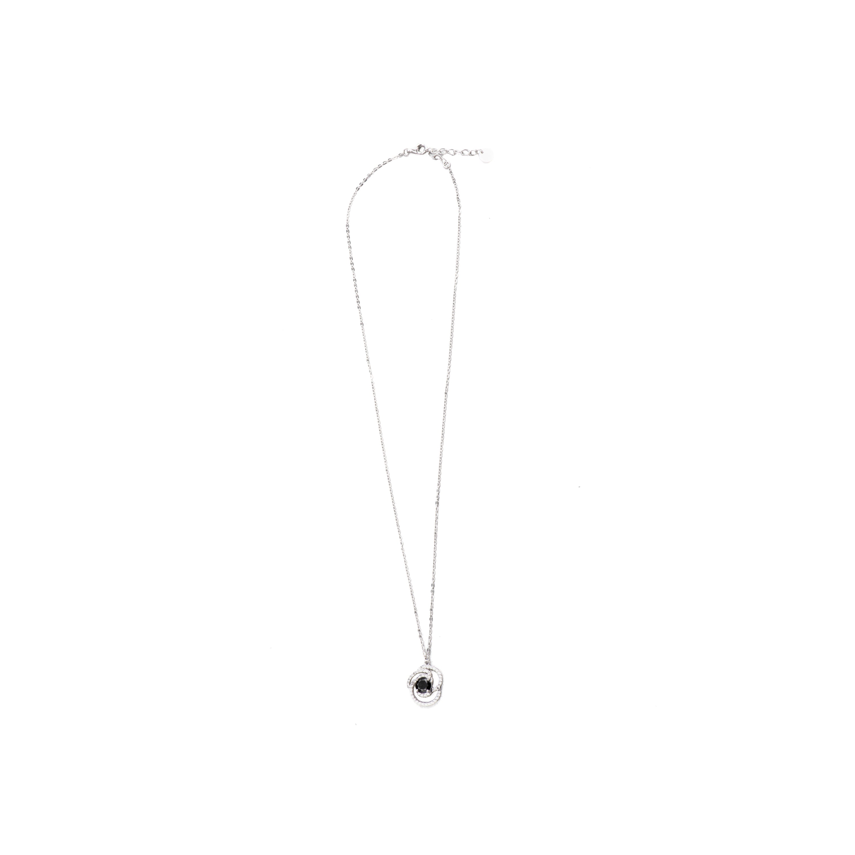 Collar de Plata de Ley 925 y Circonita Onix acabado rodio - Tyve