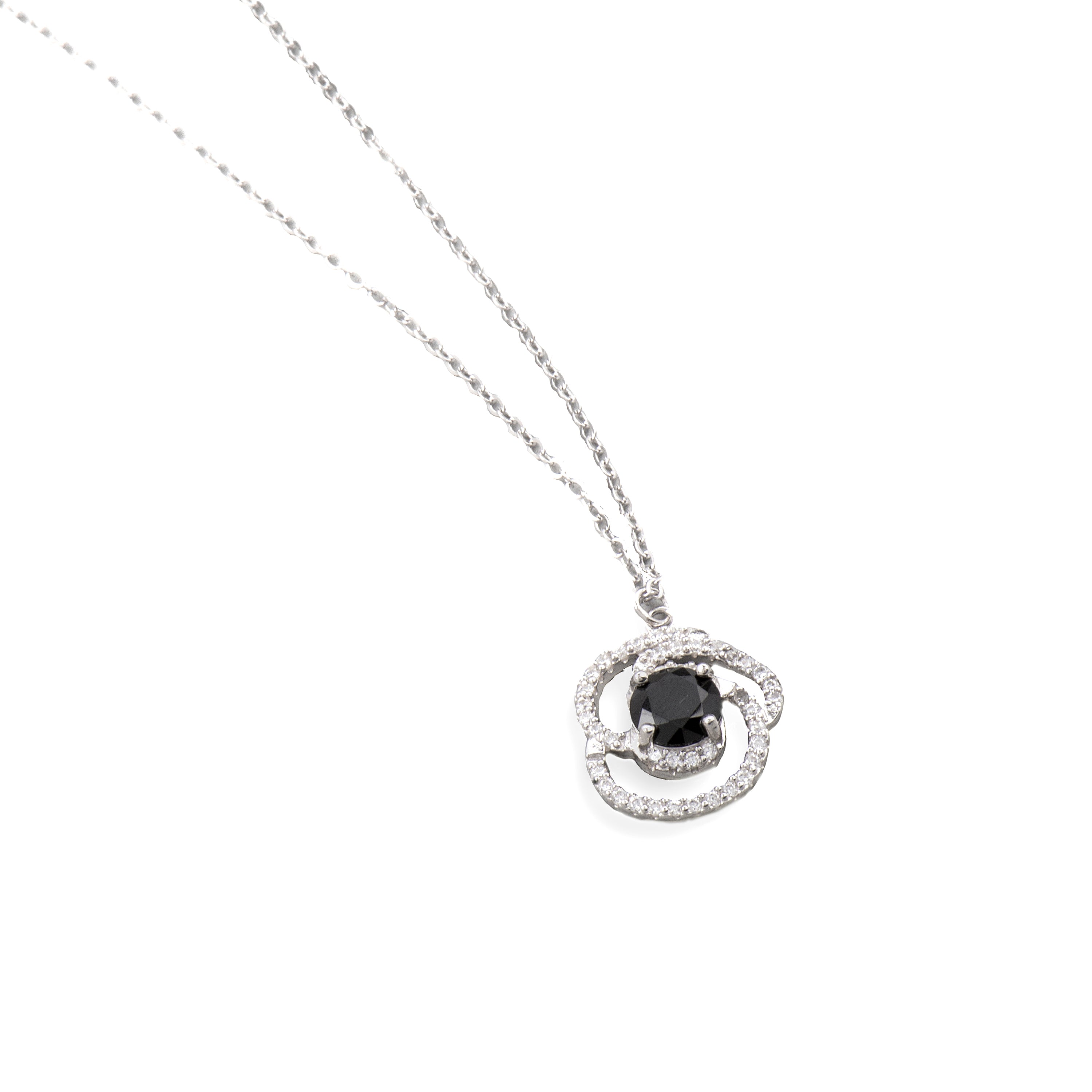 Collar de Plata de Ley 925 y Circonita Onix acabado rodio - Tyve