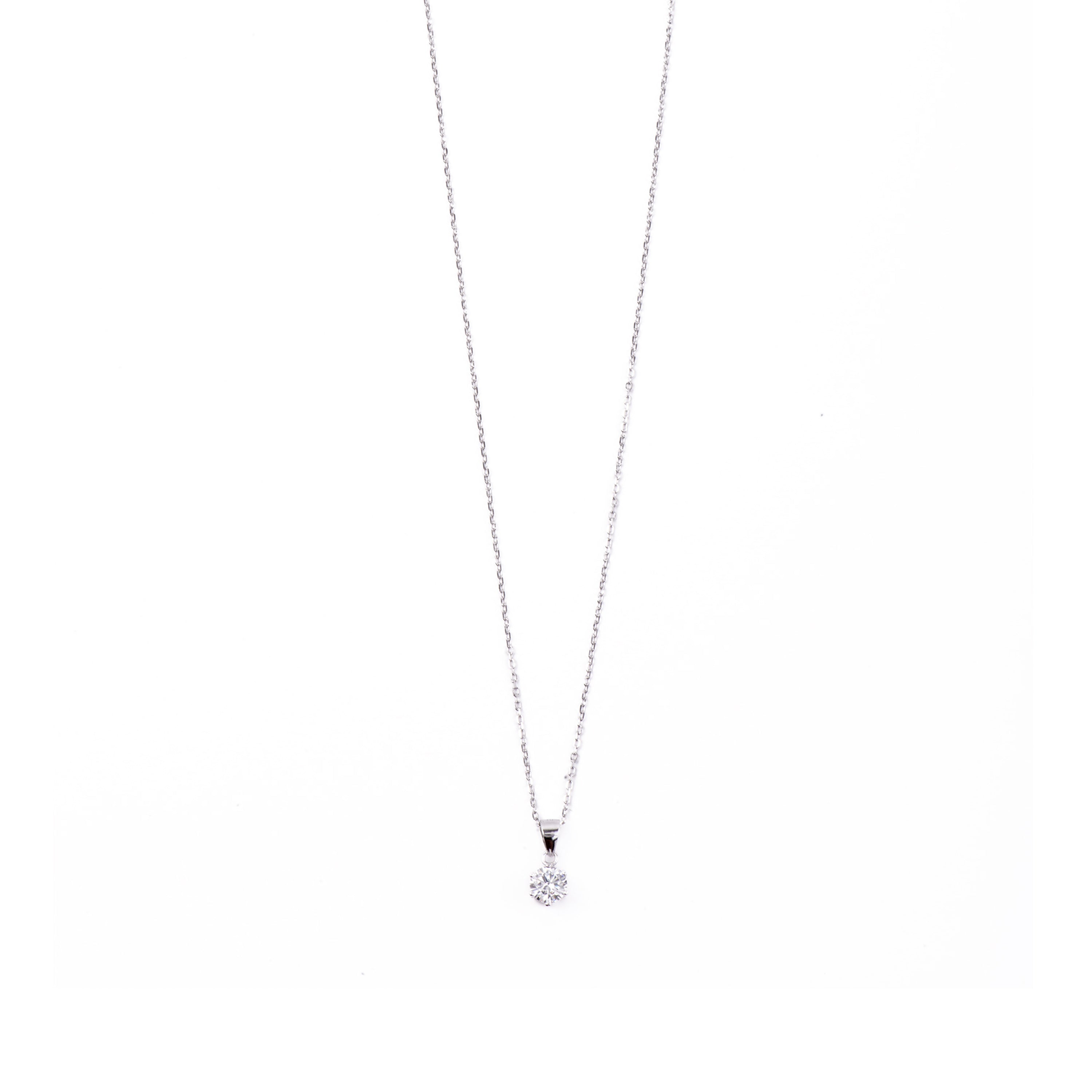 Collana in Argento Sterling 925 con Zirconia Cubica brillante finitura in rodio - Yedia