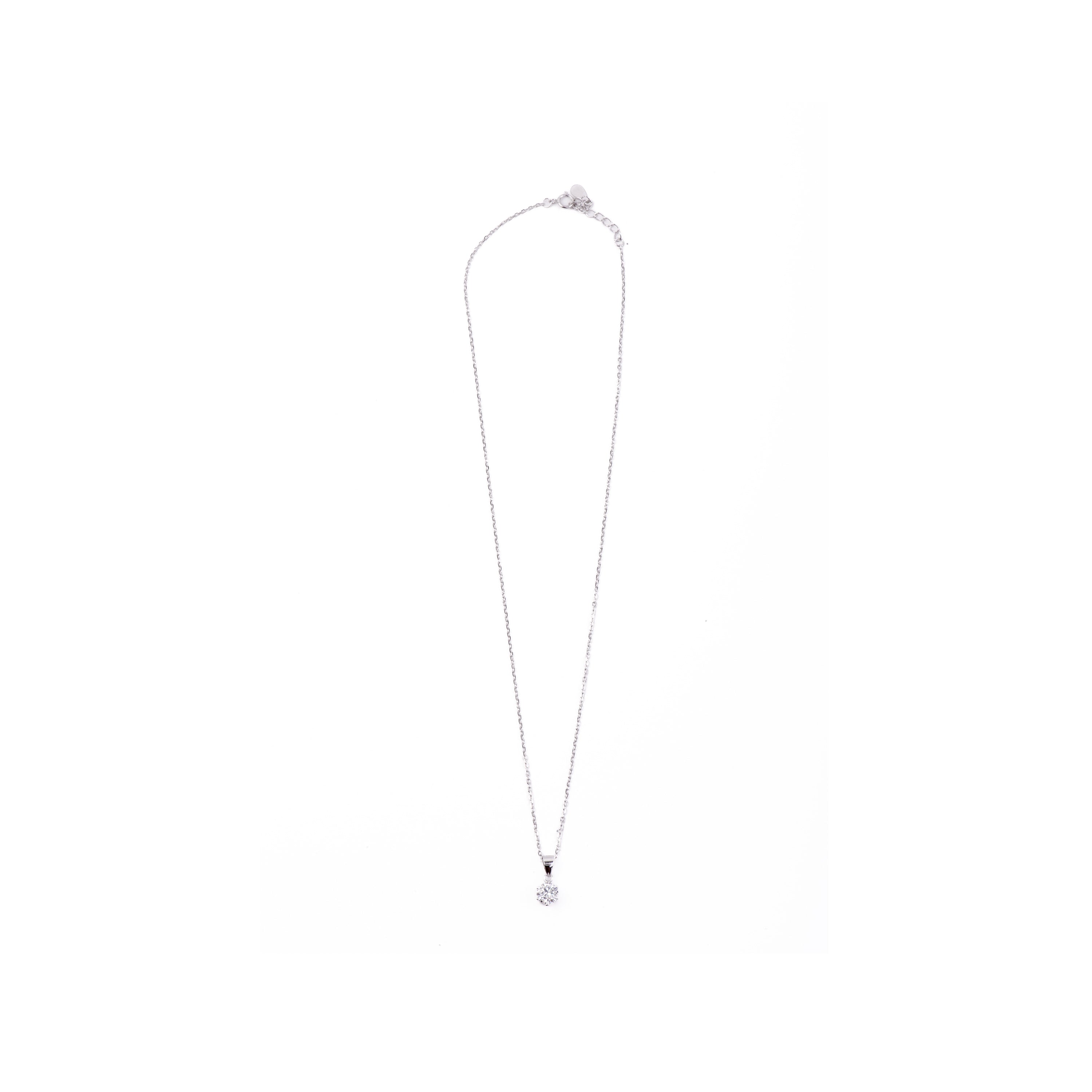Collana in Argento Sterling 925 con Zirconia Cubica brillante finitura in rodio - Yedia