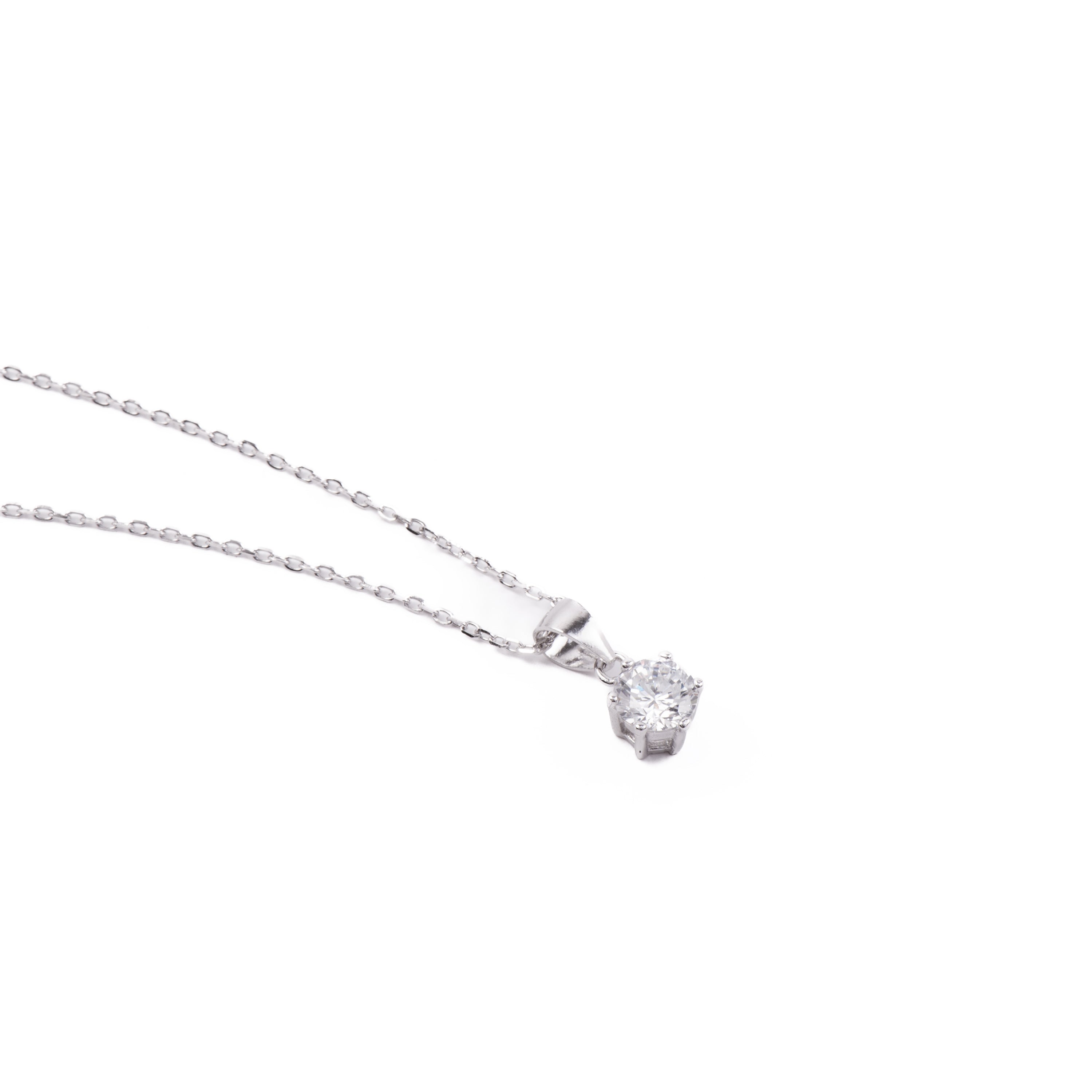 Collana in Argento Sterling 925 con Zirconia Cubica brillante finitura in rodio - Yedia