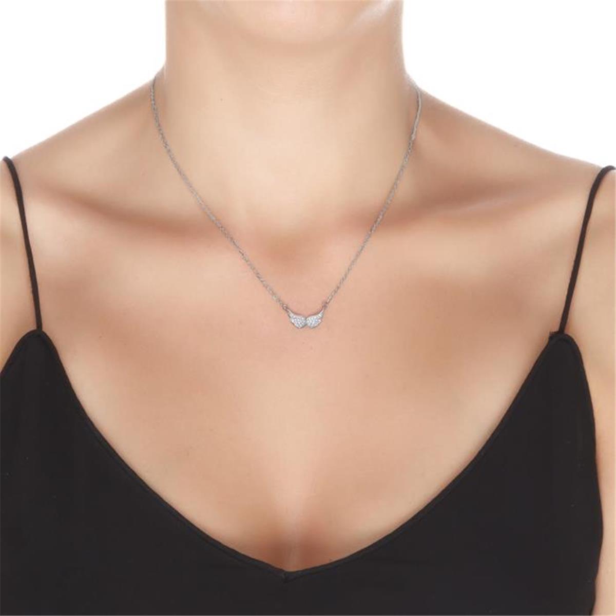 Collar de Plata de Ley 925 con Circonita Brillante acabado en rodio - Pureza