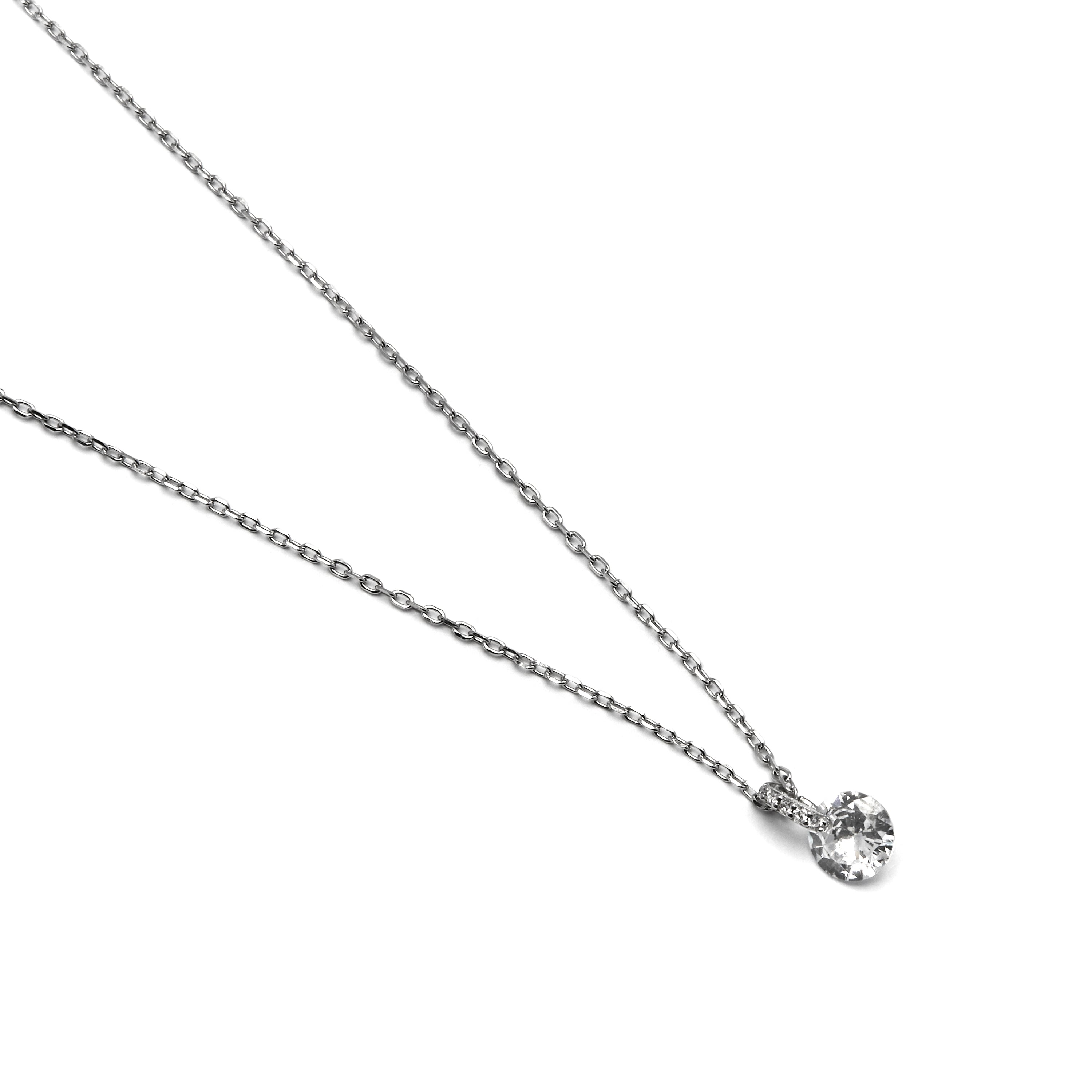 Collar de Plata de Ley 925 con Circonita Brillante acabado en rodio - Laiah