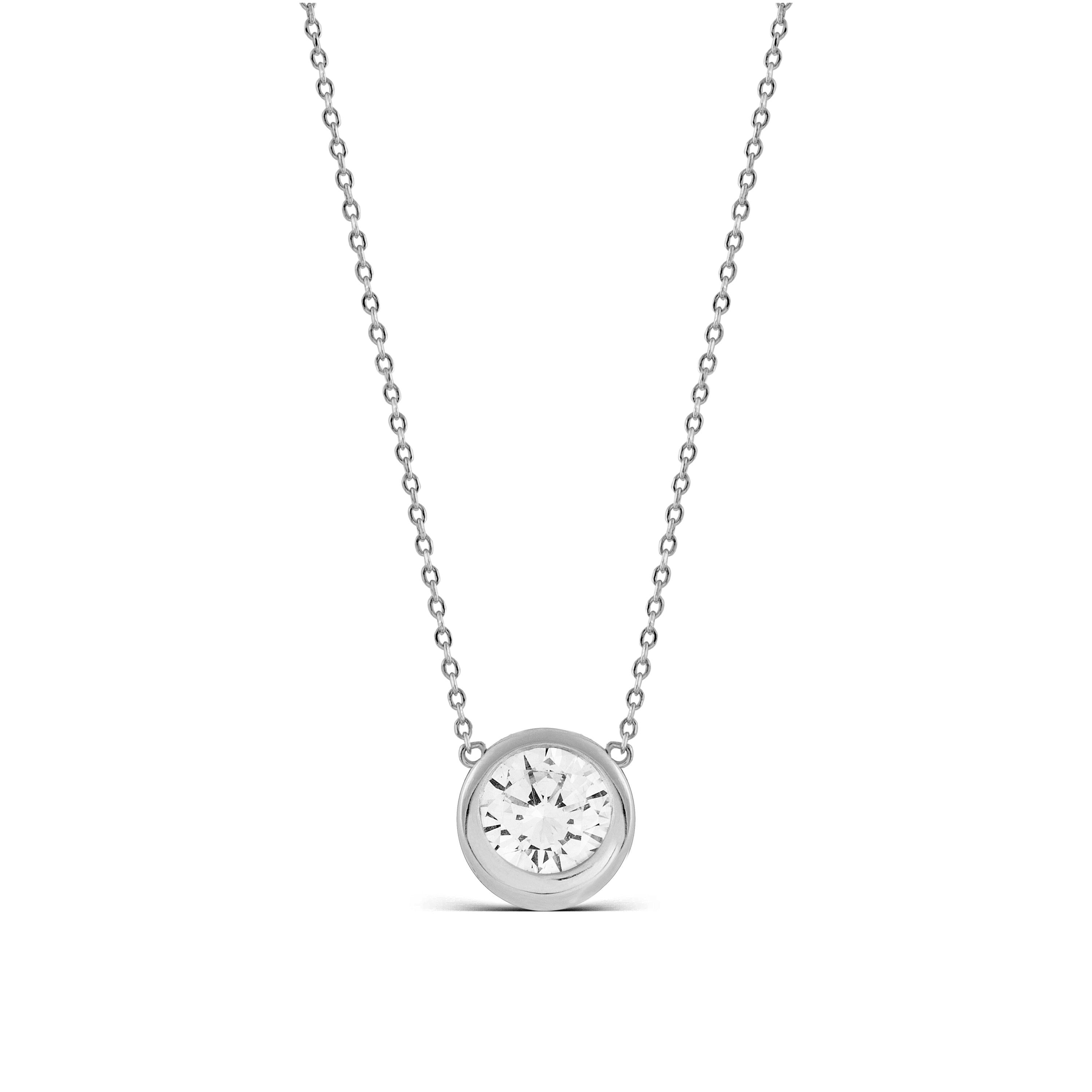 Collier en argent sterling 925 avec zircon brillant finition rhodiée - Imrak