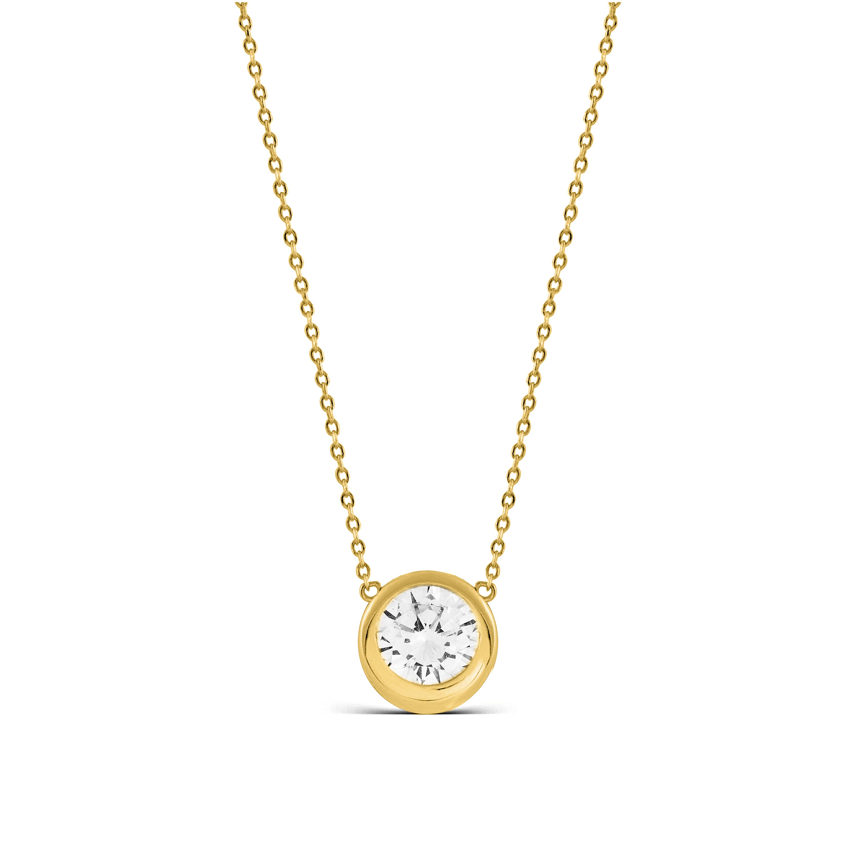 Collier en argent sterling 925 avec zircon brillant finition en or jaune 18K - Imrak