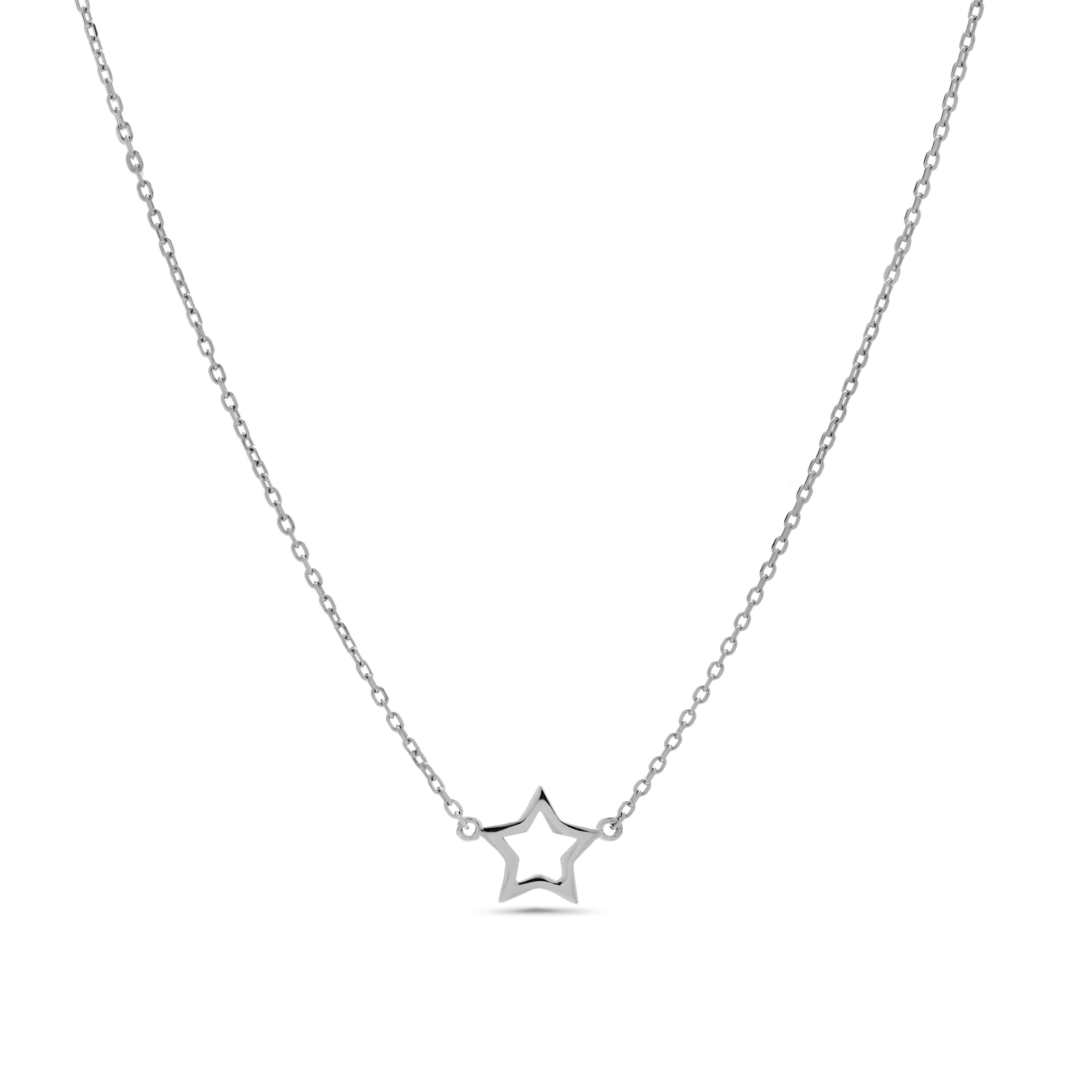 925 Sterling Silver Necklace finished in rhodium - Bandoead