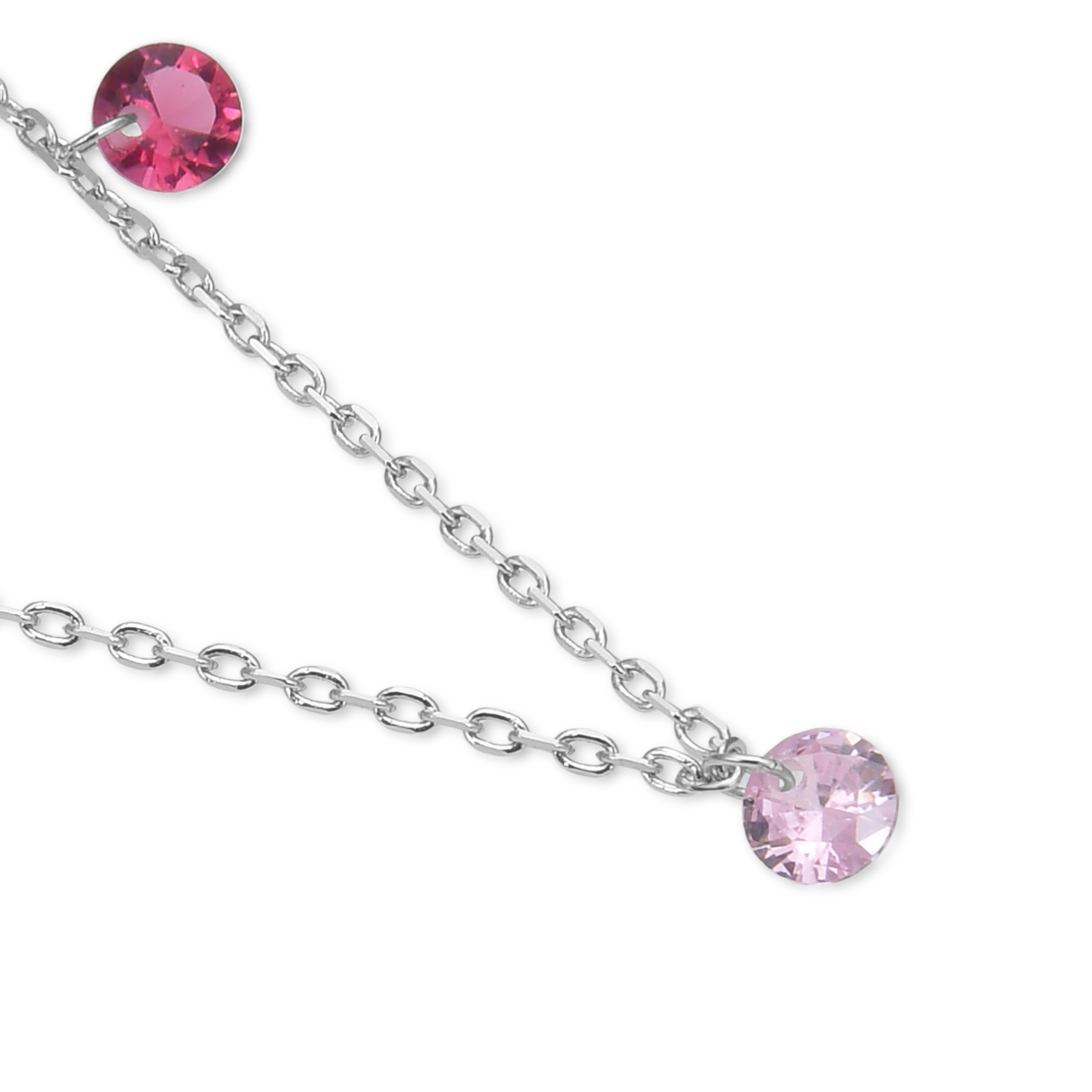 Collar de Plata de Ley 925 con Circonita Multicolor acabado en rodio - Rolcon