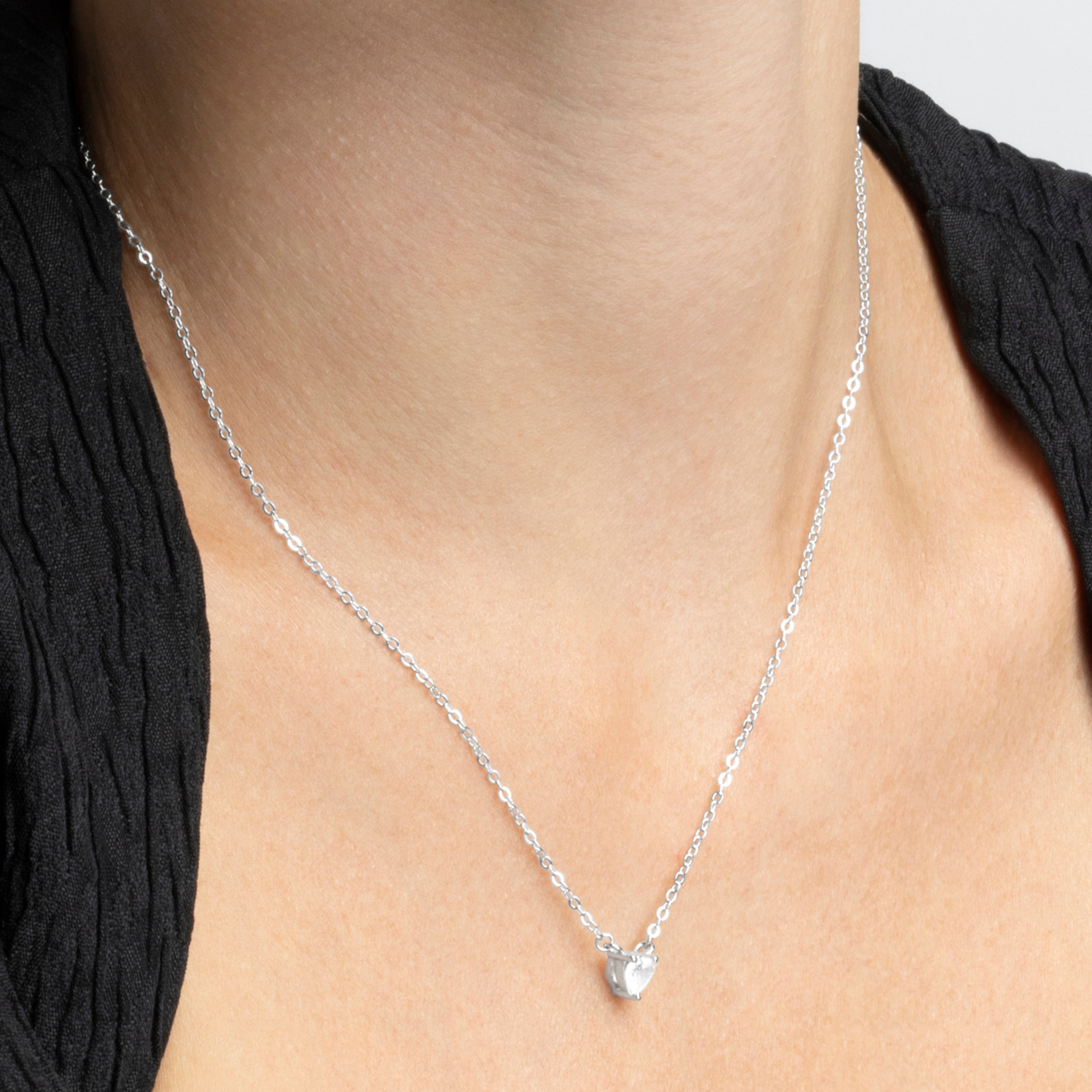 Collar de Plata de Ley 925 con Circonita Brillante acabado en rodio - Eqoyi