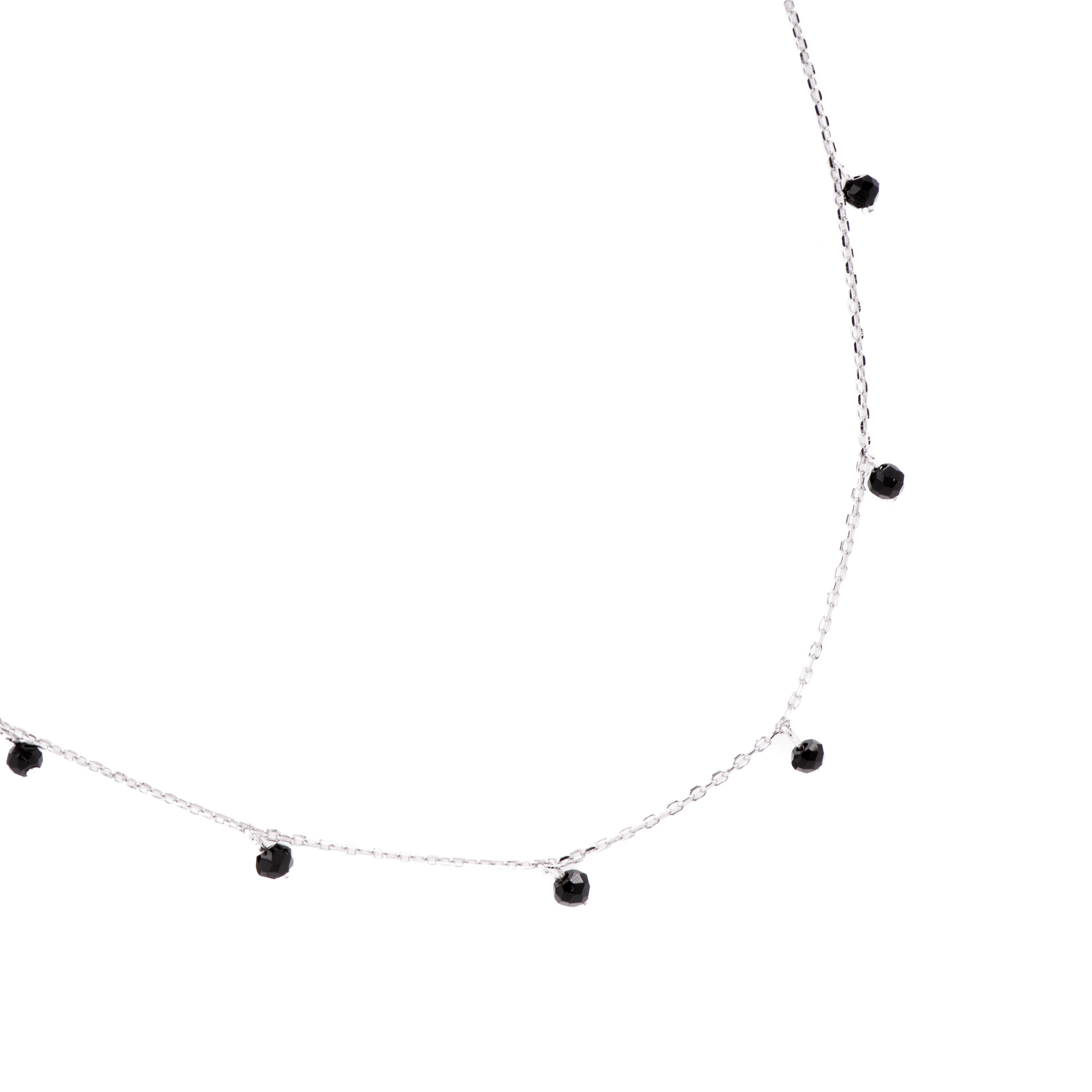 Collar de Plata de Ley 925 con Onix acabado en rodio - Khosar