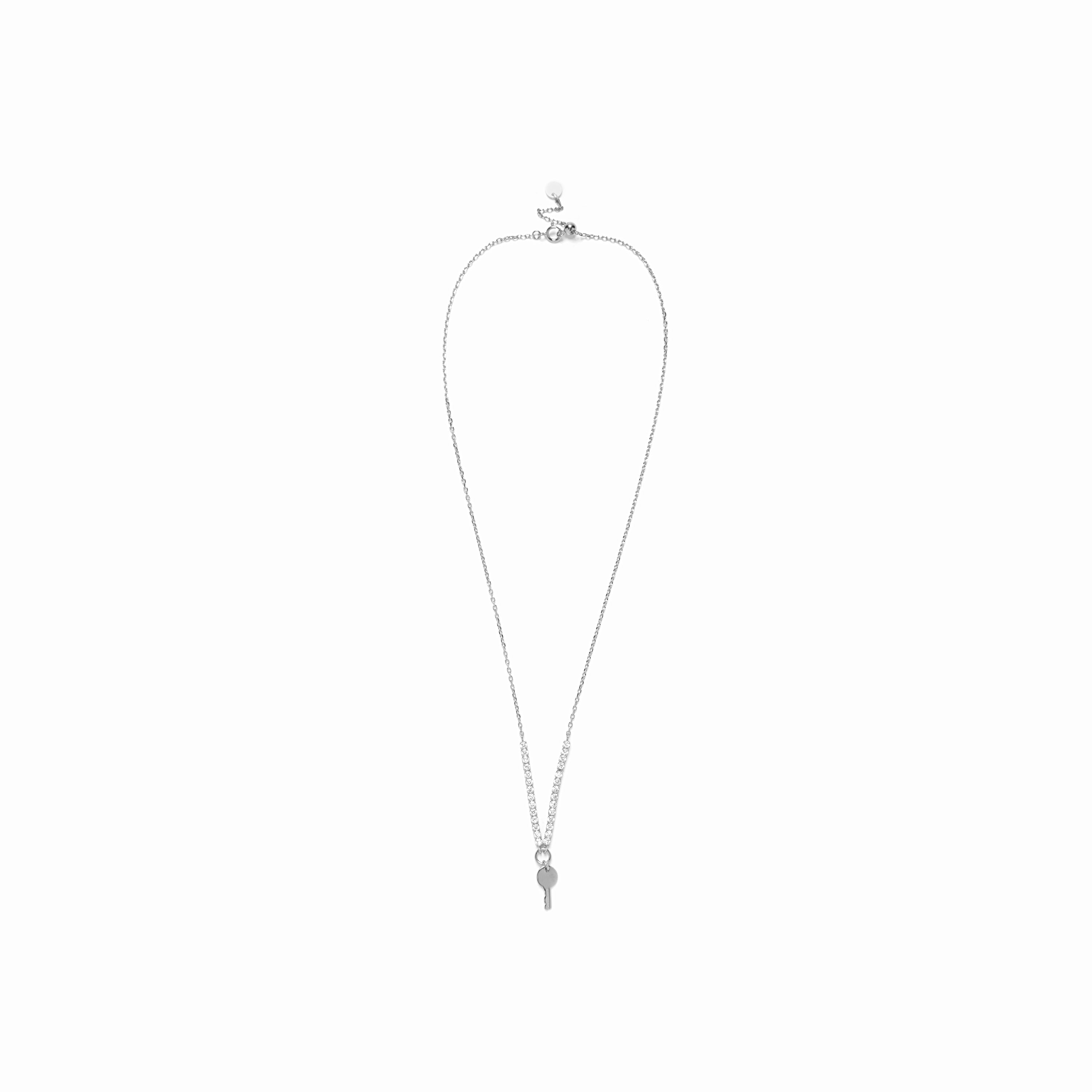 Collier en argent sterling 925 avec zircon brillant finition rhodiée - Talya