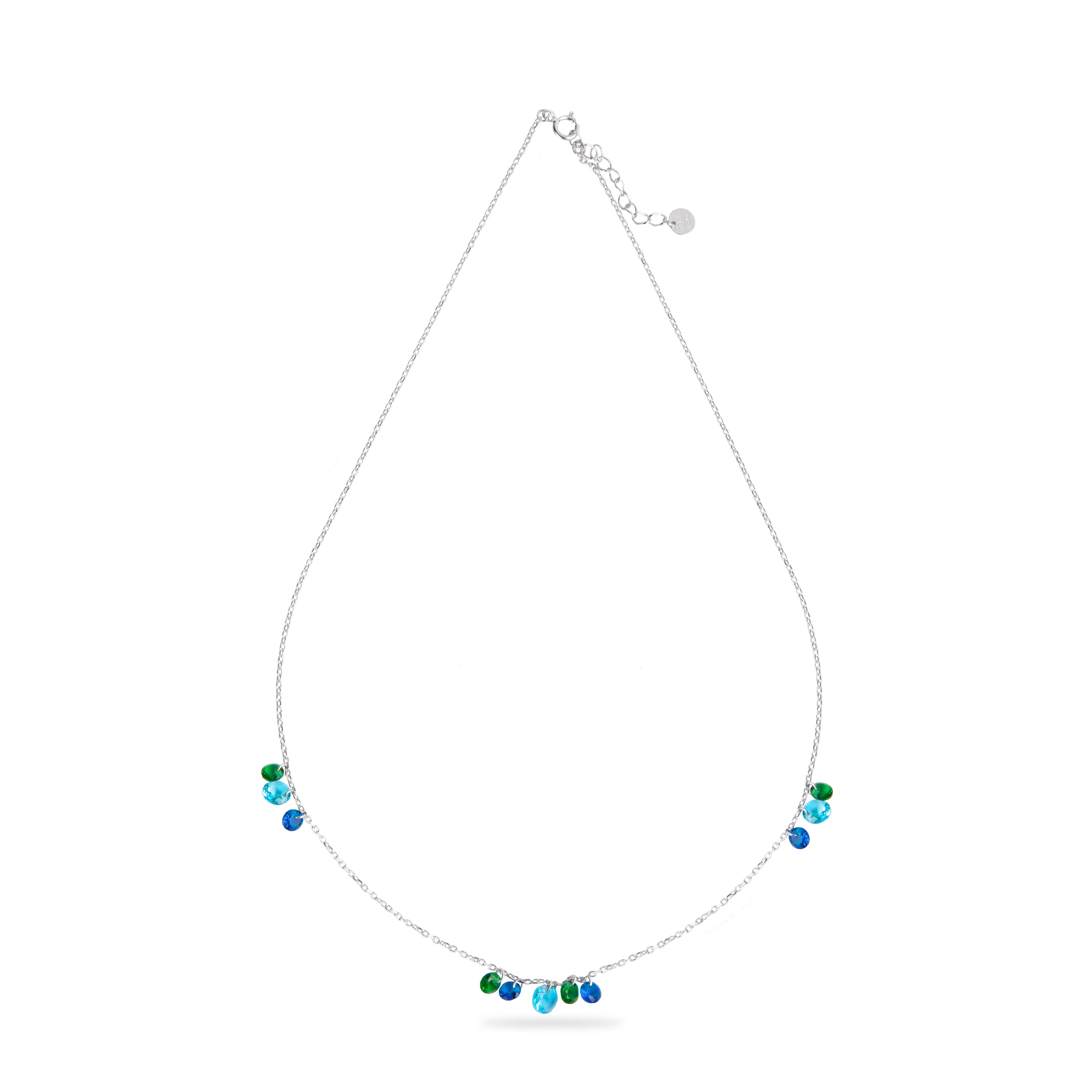 Collier en argent sterling 925 avec zircon multicolore finition rhodiée - Onxo