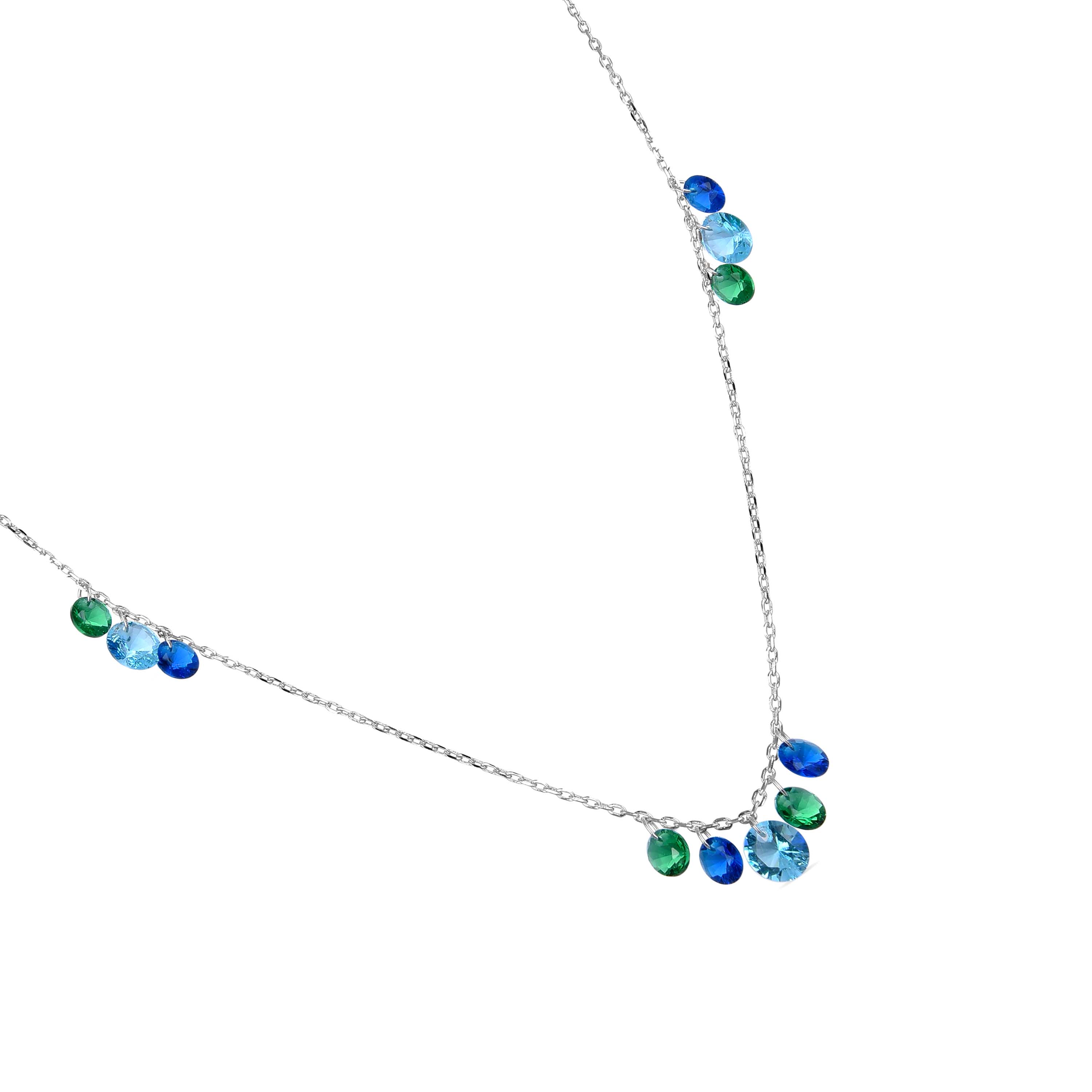 Collier en argent sterling 925 avec zircon multicolore finition rhodiée - Onxo