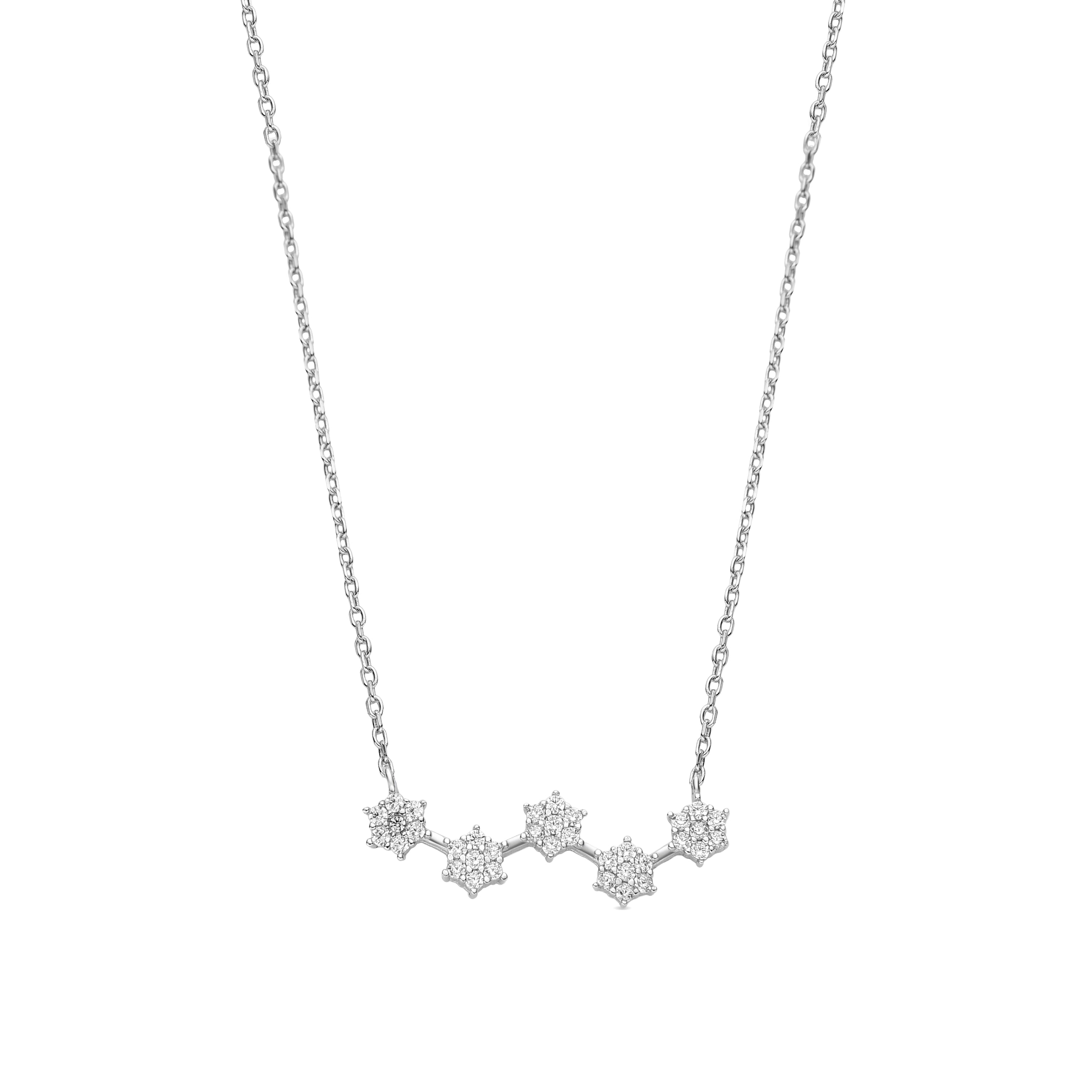 Collar de Plata de Ley 925 con Circonita Brillante acabado en rodio - Rani