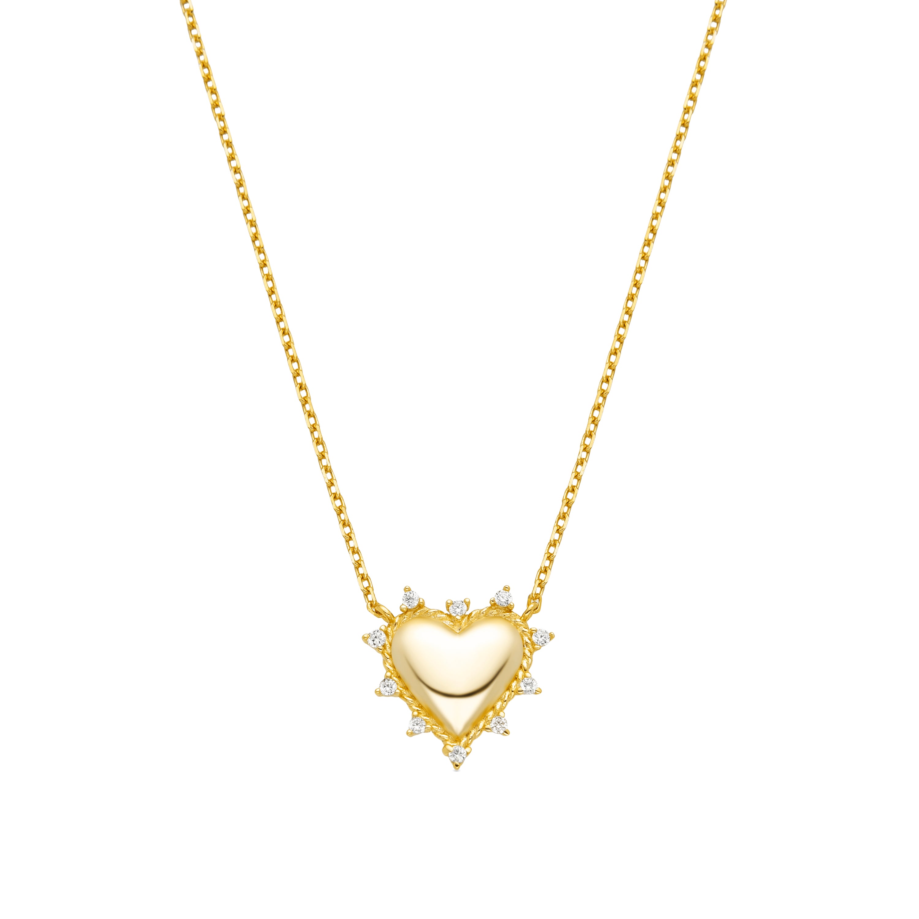 Collier en argent sterling 925 et zircon brillant finition or 18k - Nimed
