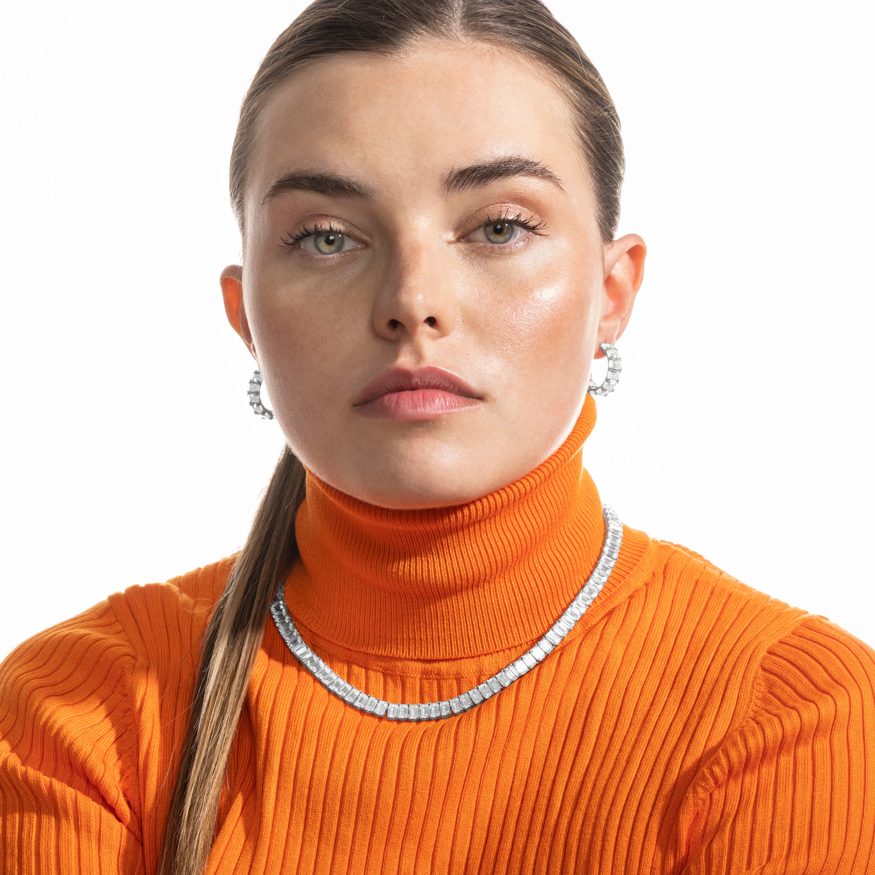 Colar de Prata de Lei 925 e Zircónia Brilhante com acabamento em ródio - Kru