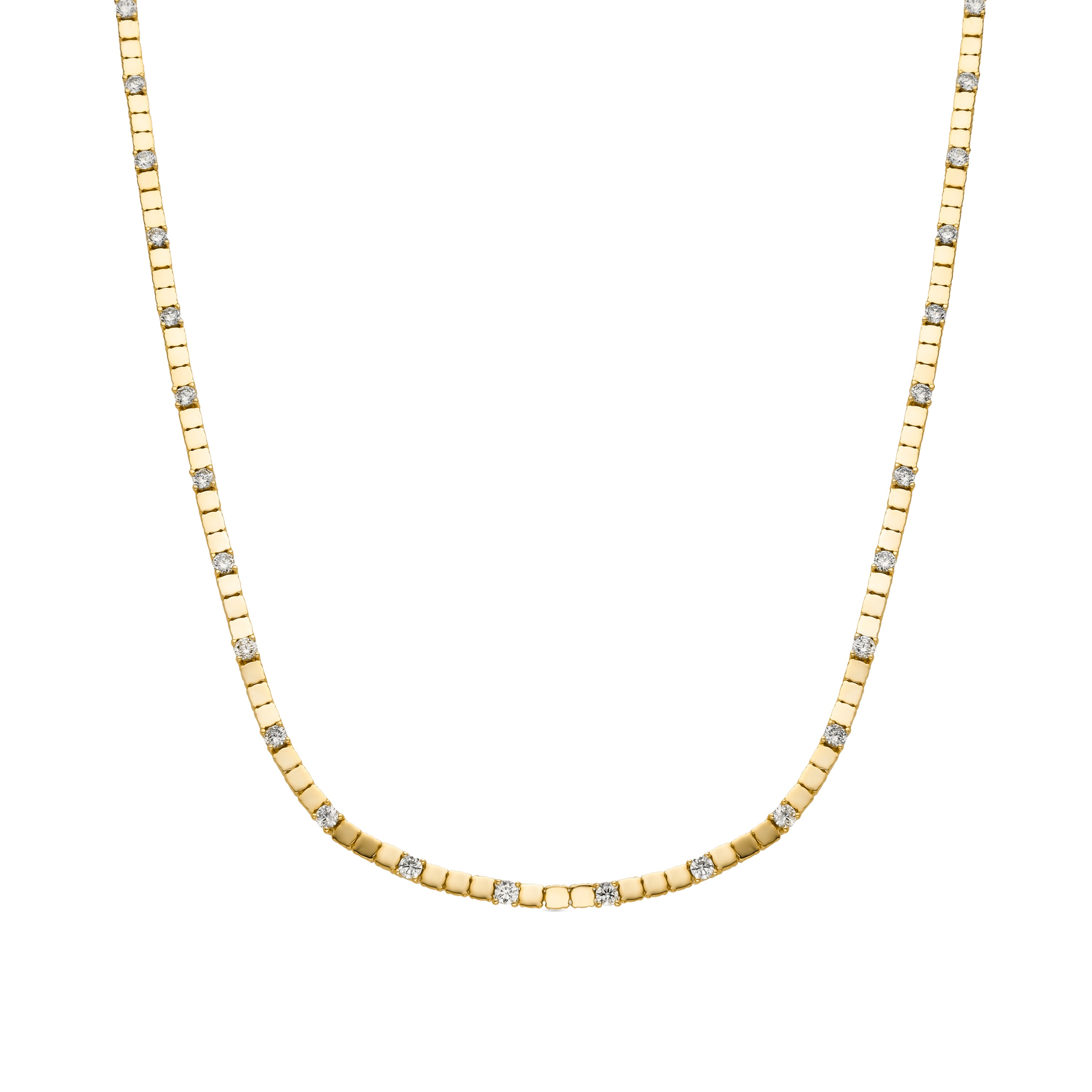 Collier en argent sterling 925 et zircon brillant finition or 18k - Dorane