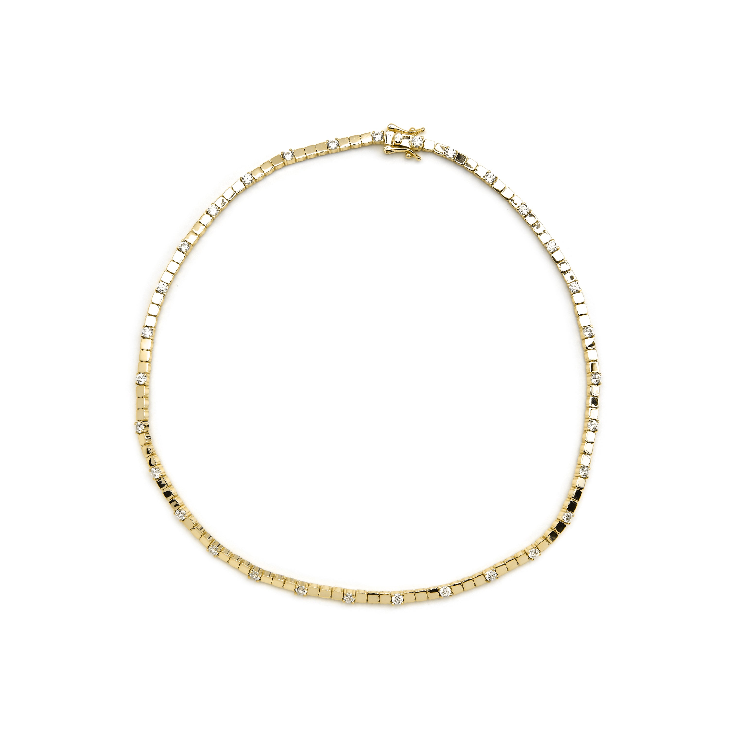 Collier en argent sterling 925 et zircon brillant finition or 18k - Dorane
