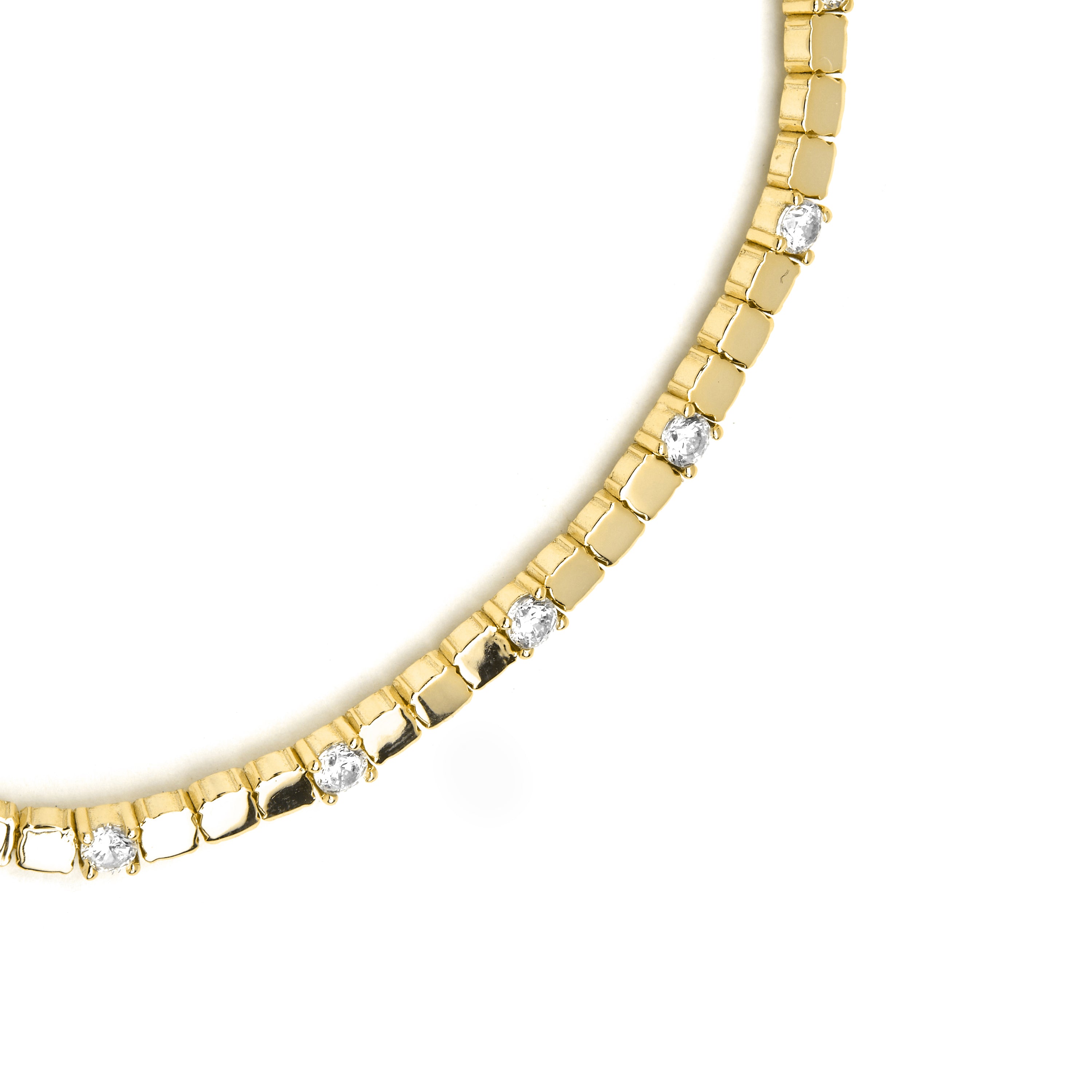 Collier en argent sterling 925 et zircon brillant finition or 18k - Dorane