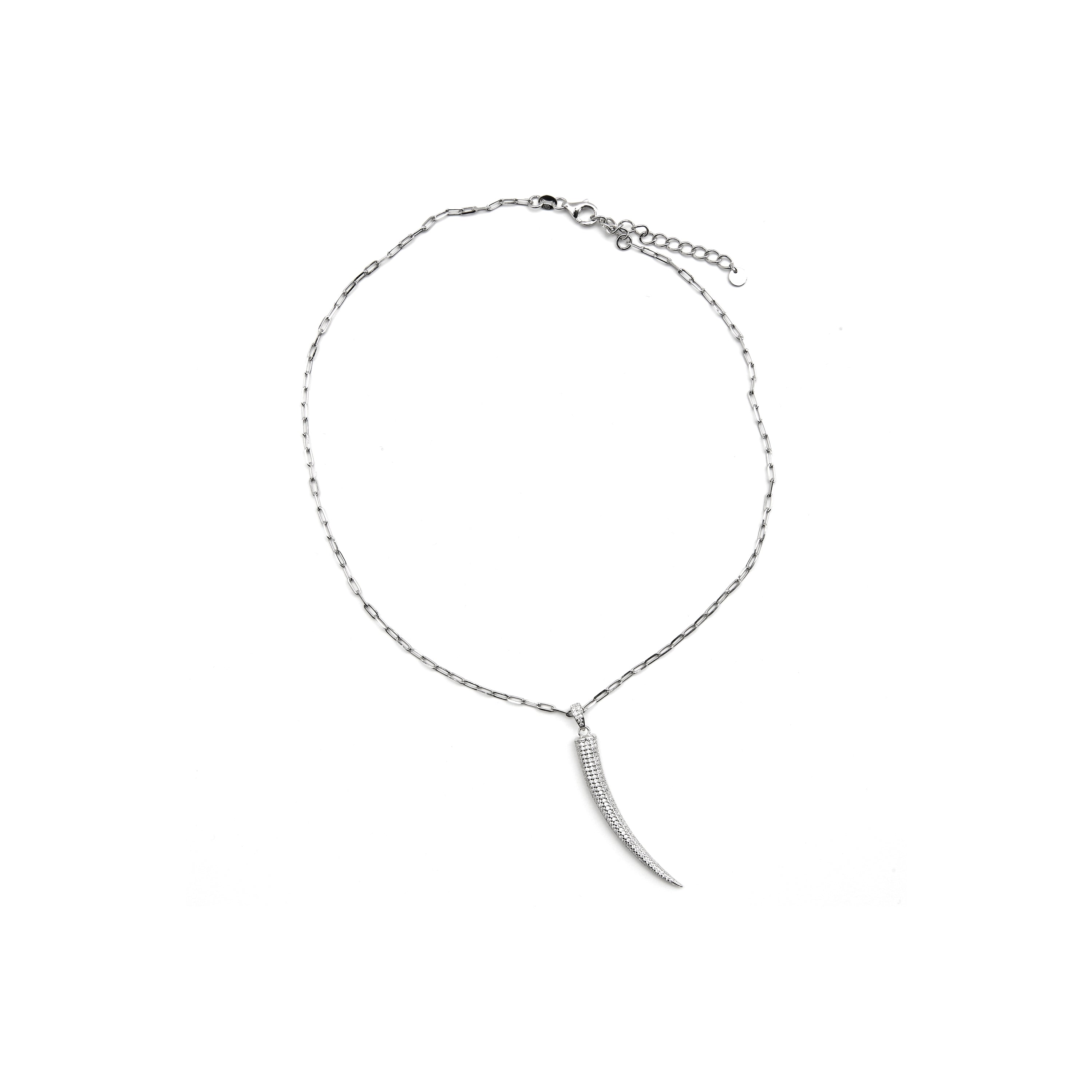 Collier en argent sterling 925 et zircon brillant avec finition rhodiée - Hudrid