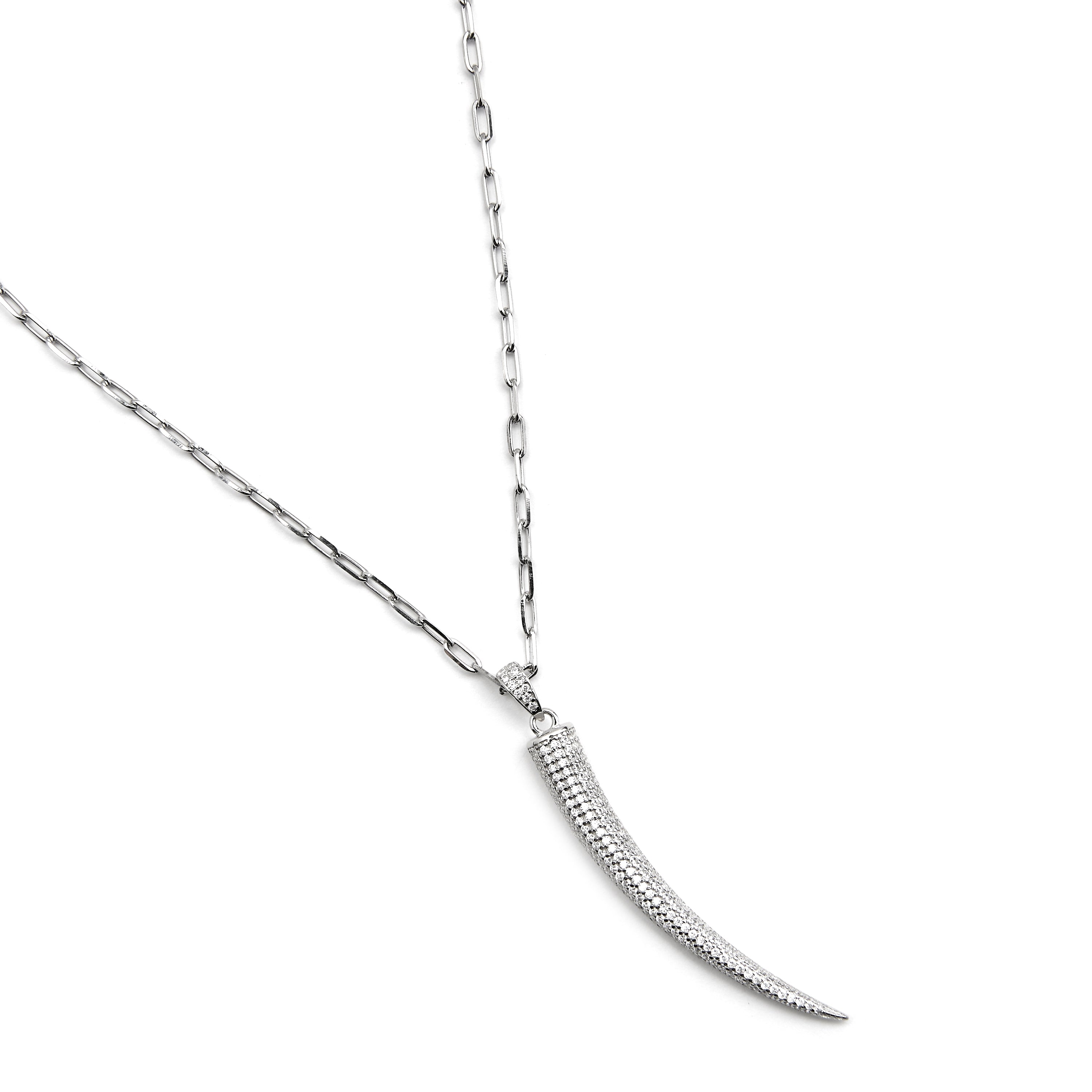 Collier en argent sterling 925 et zircon brillant avec finition rhodiée - Hudrid