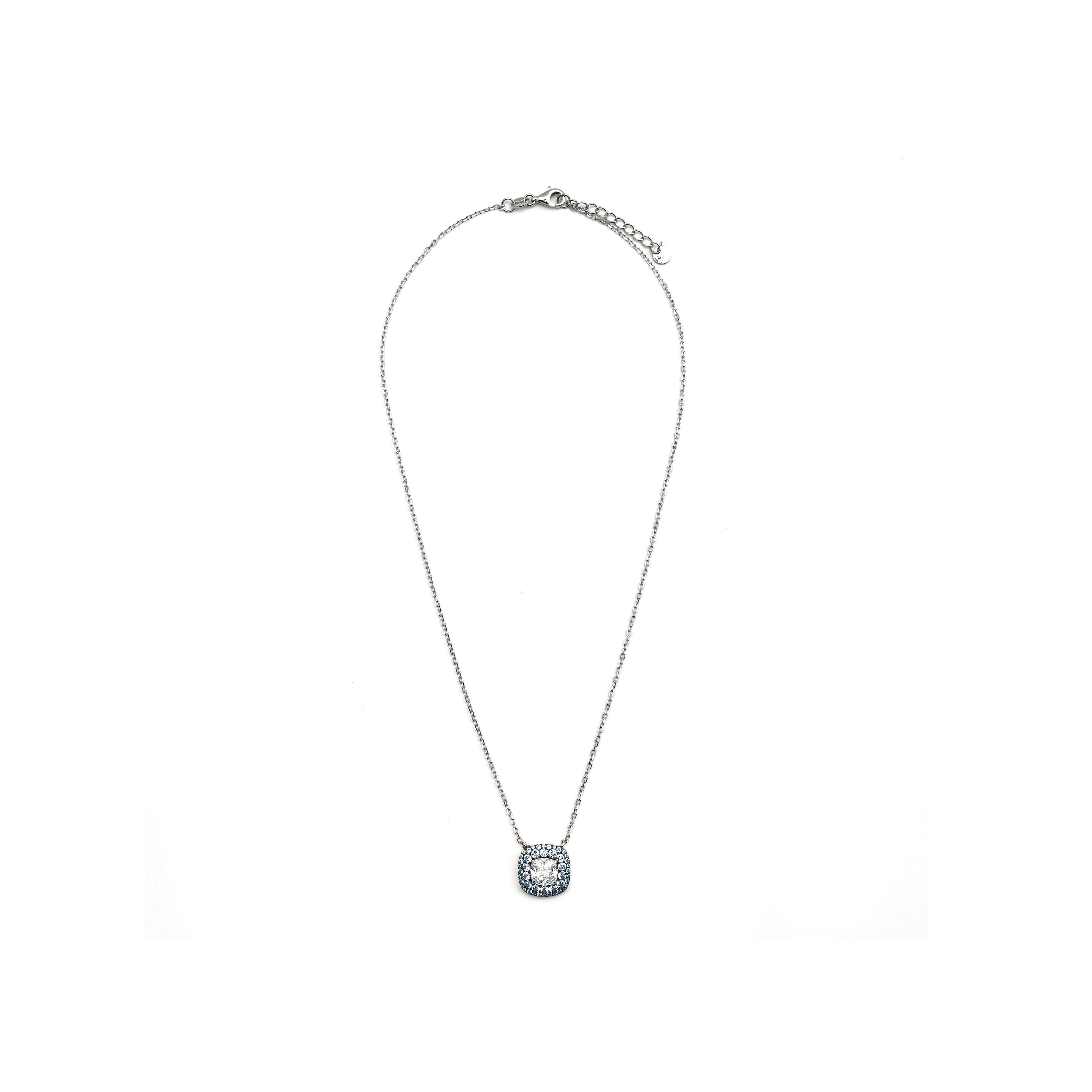 Collar de Plata de Ley 925 y Circonita Topacio Azul acabado en rodio - Salug