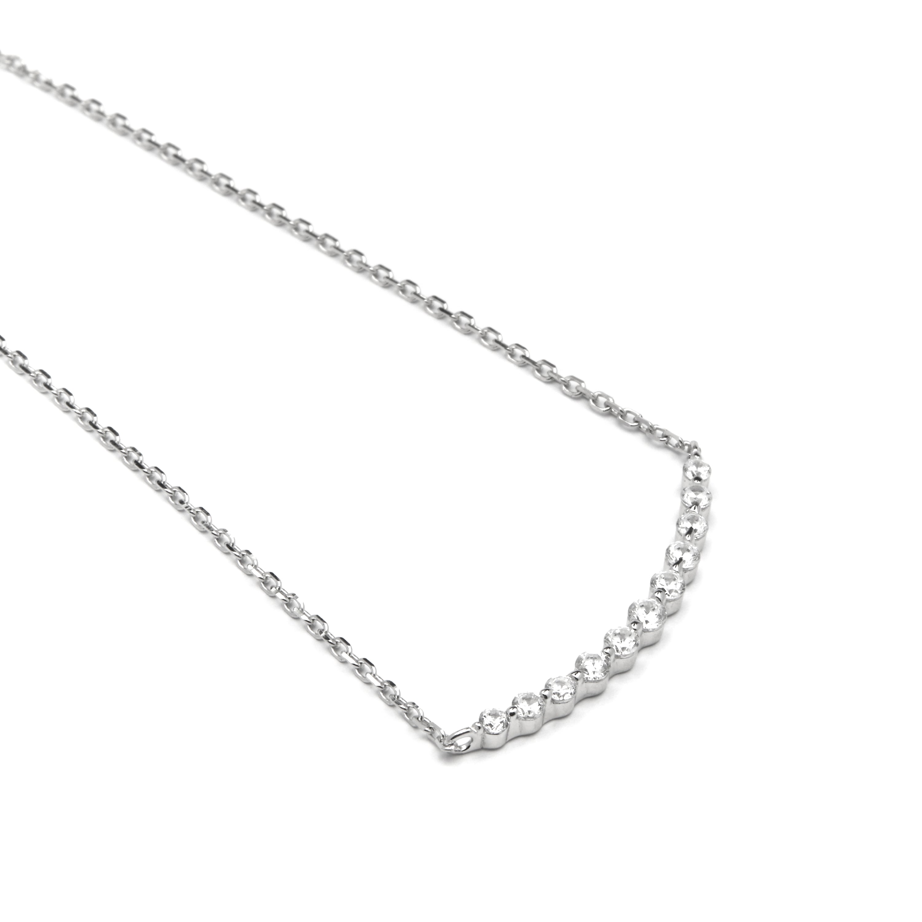 Collar de Plata de Ley 925 y Circonita Brillante acabado rodio - Copim