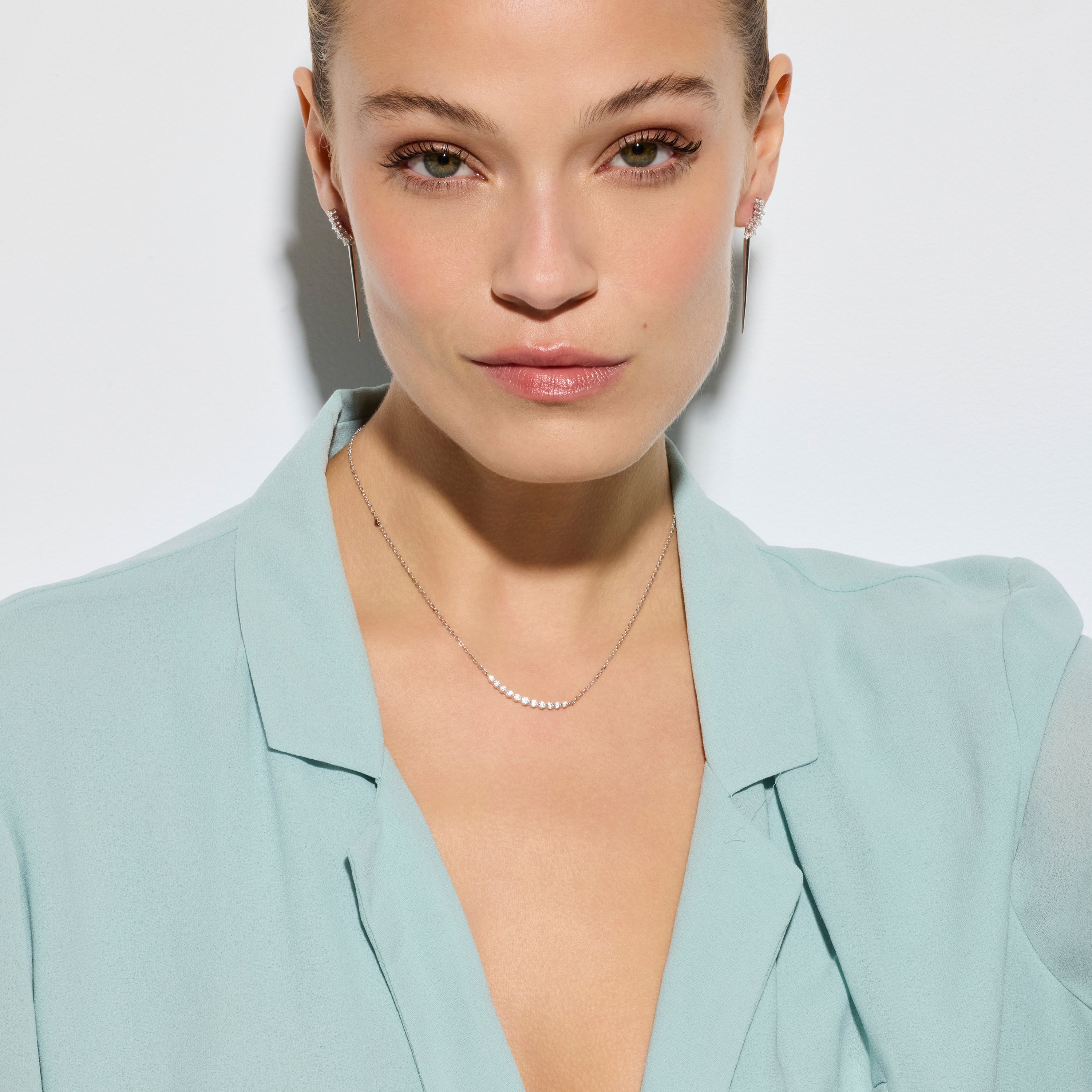 Colar de Prata de Lei 925 e Zircónia Brilhante acabamento ródio - Copim