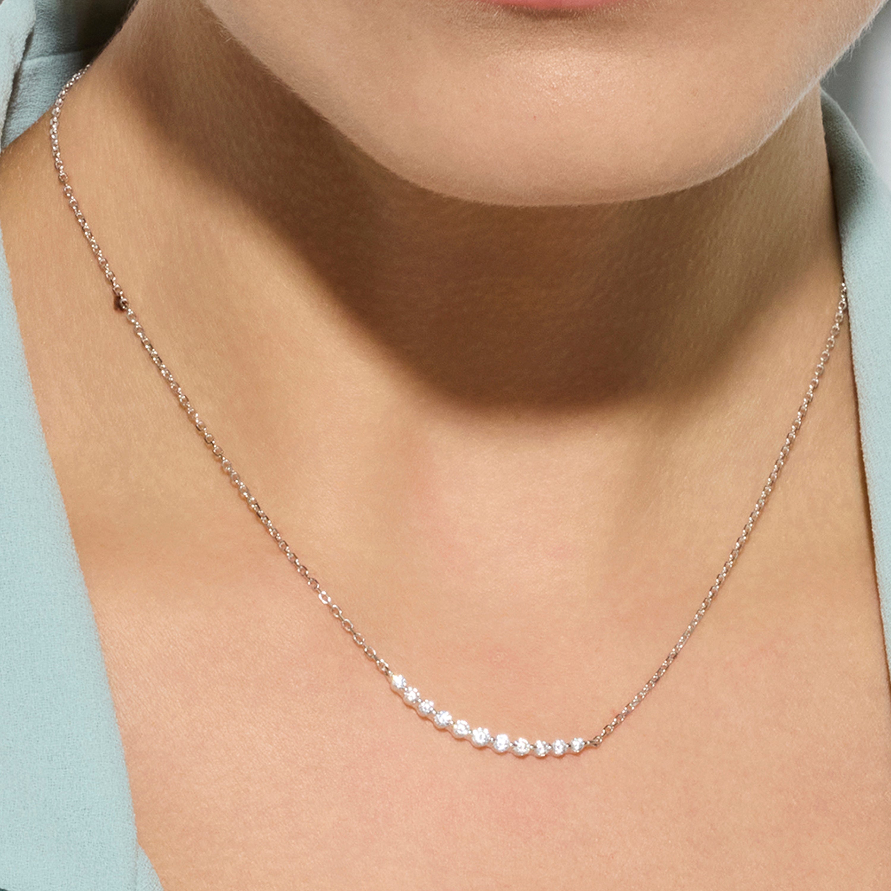 Collar de Plata de Ley 925 y Circonita Brillante acabado rodio - Copim