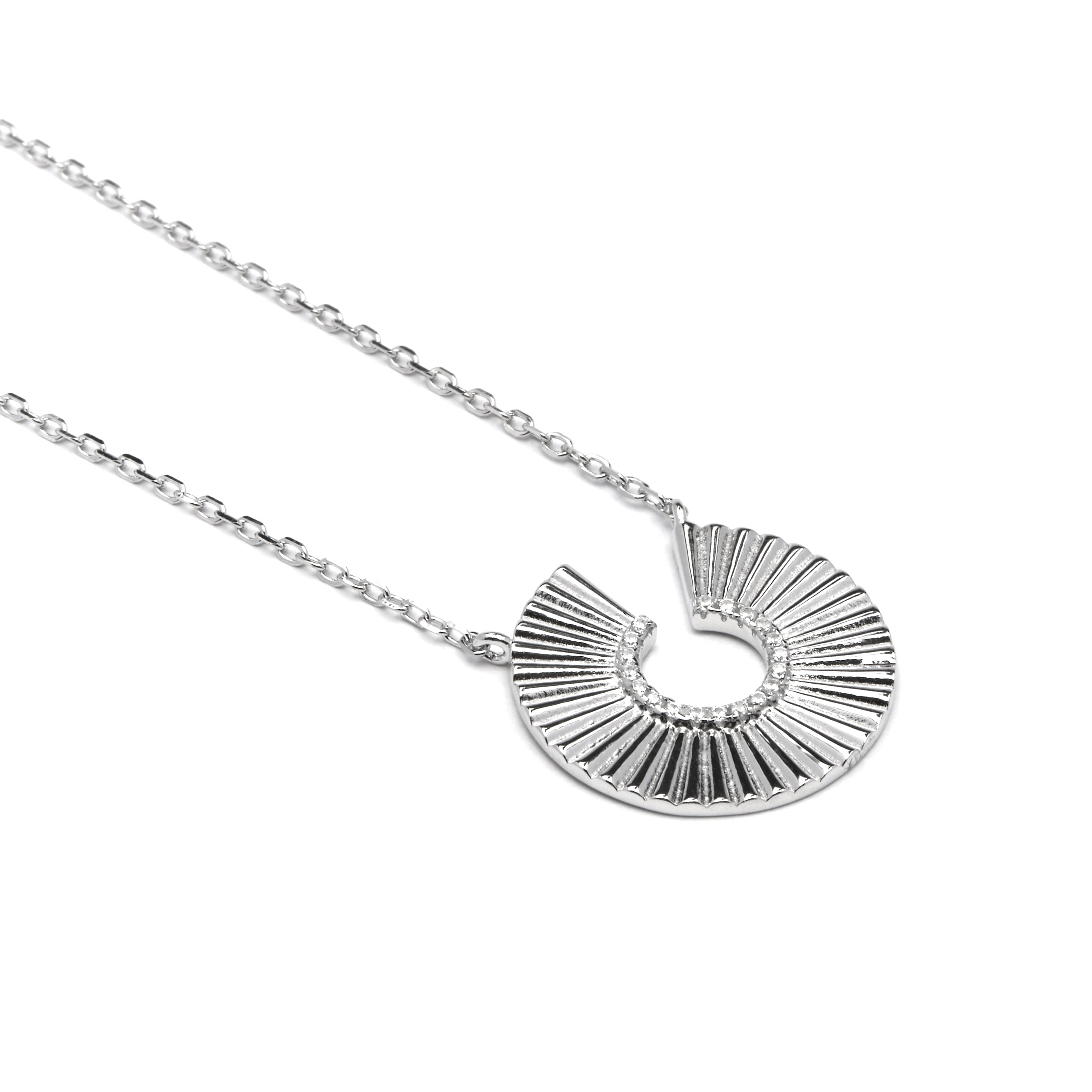 Collar de Plata de Ley 925 y Circonita Brillante acabado rodio - Dragi