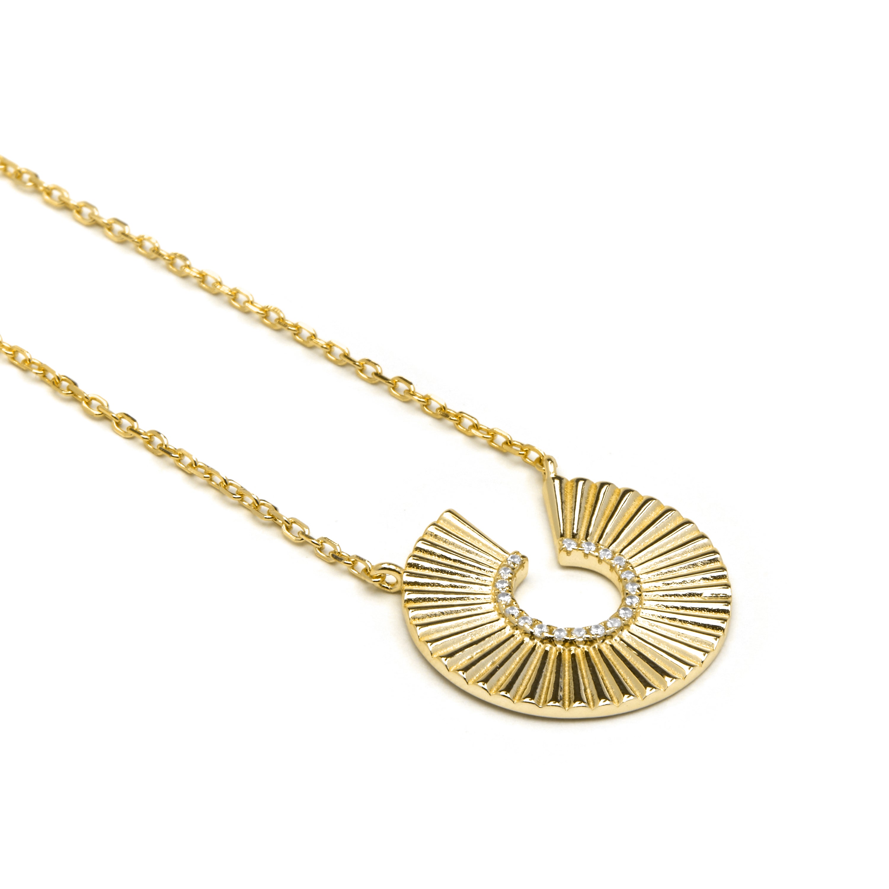 Collana in Argento Sterling 925 e Zirconia Brillante con finitura in oro giallo 18k - Dragi
