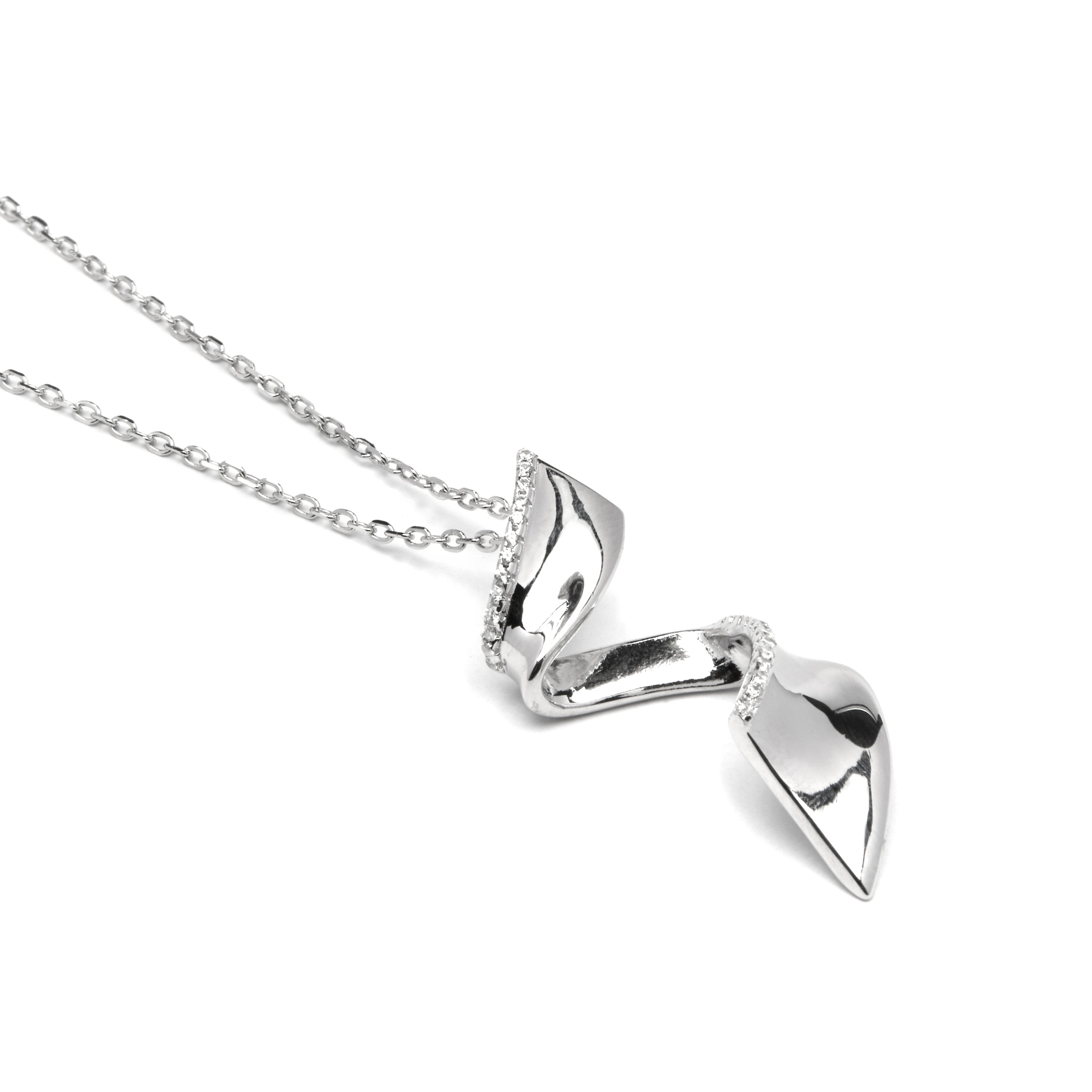 Collar de Plata de Ley 925 y Circonita Brillante acabado rodio - Orba