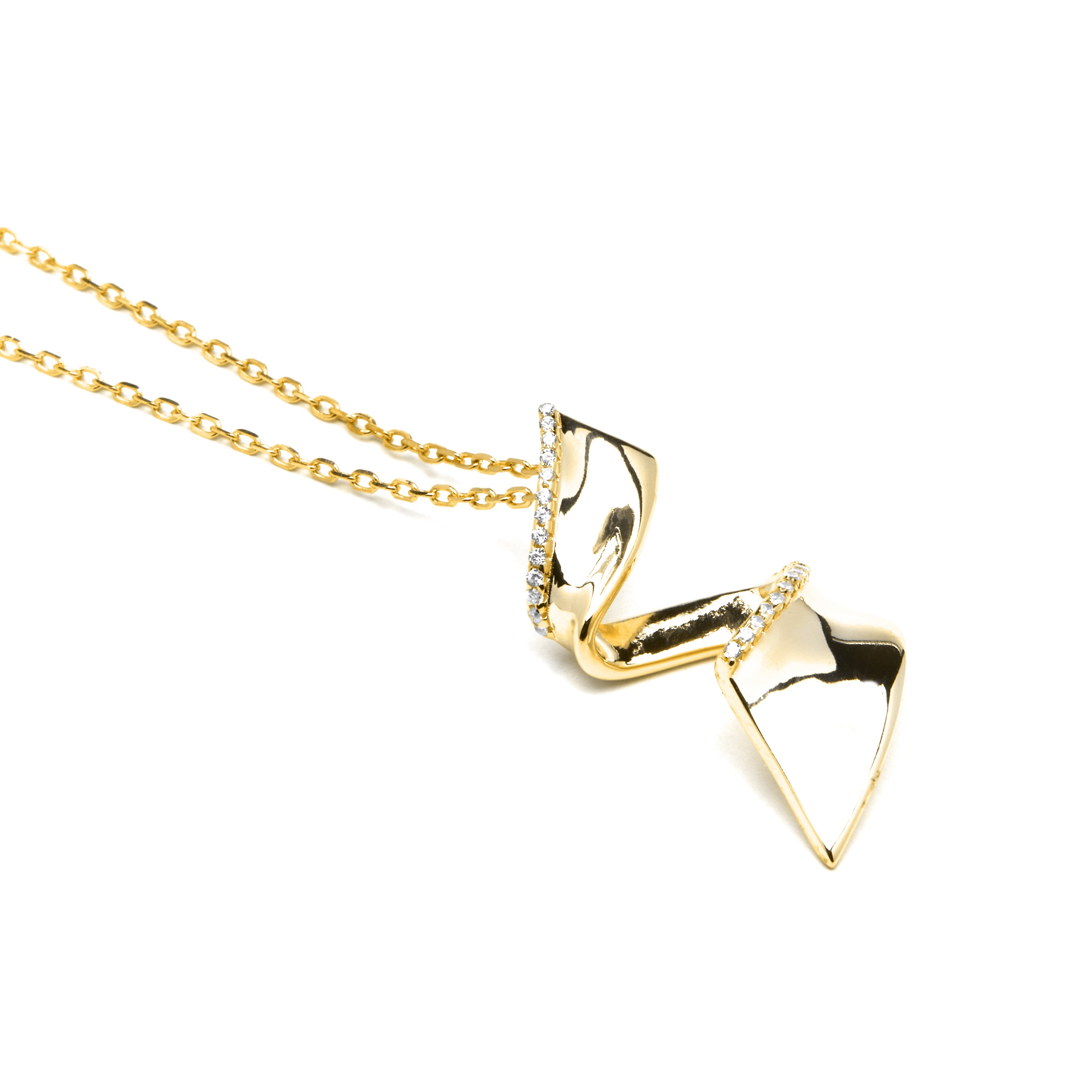 Halskette aus 925er Sterlingsilber und funkelndem Zirkonia mit 18k Gelbgold-Finish - Orba