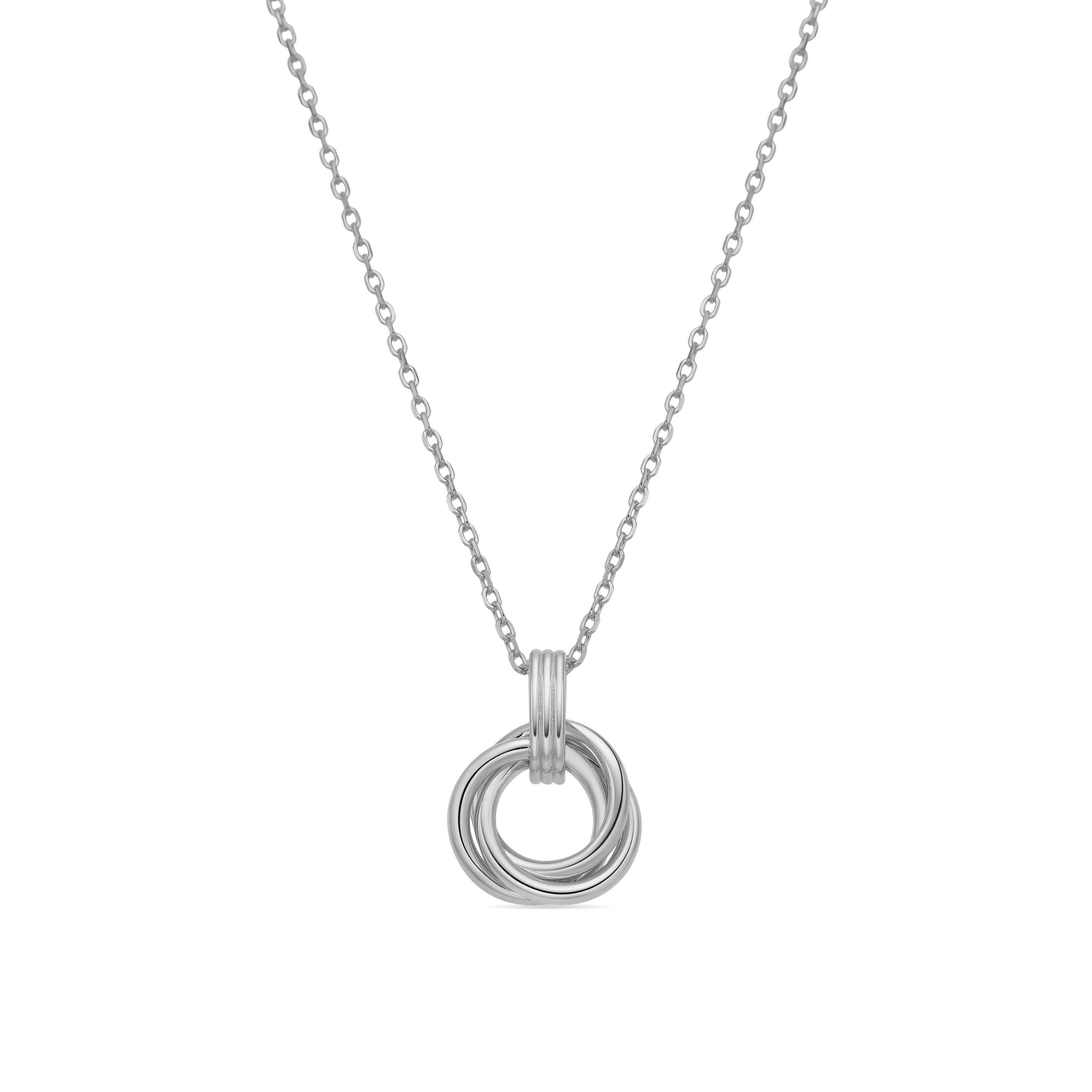 925 Sterling Silver Necklace with Brilliant Zirconia Rhodium Finish - Imad
