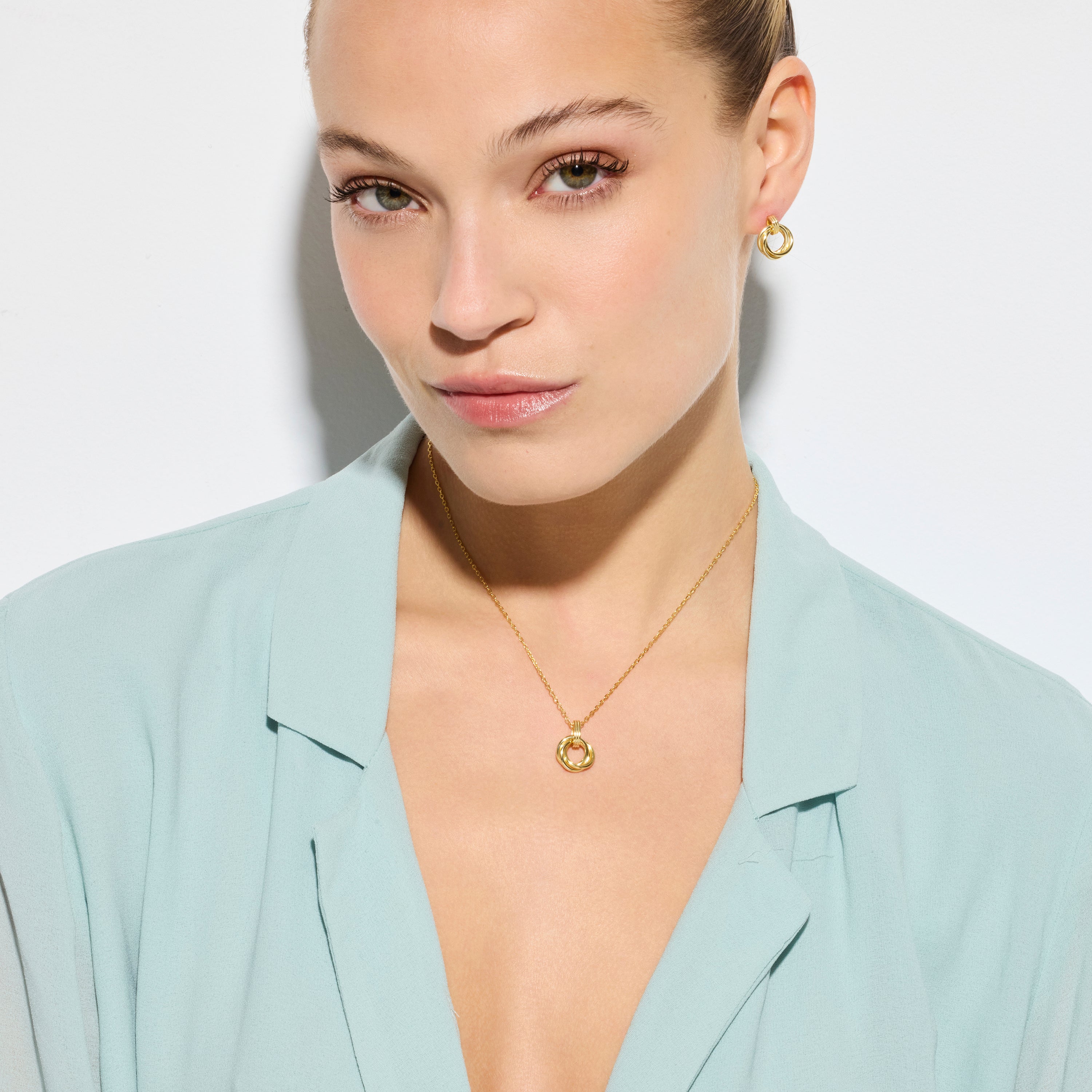 925er Silberhalskette mit 18k Gelbgold-Finish - Uless