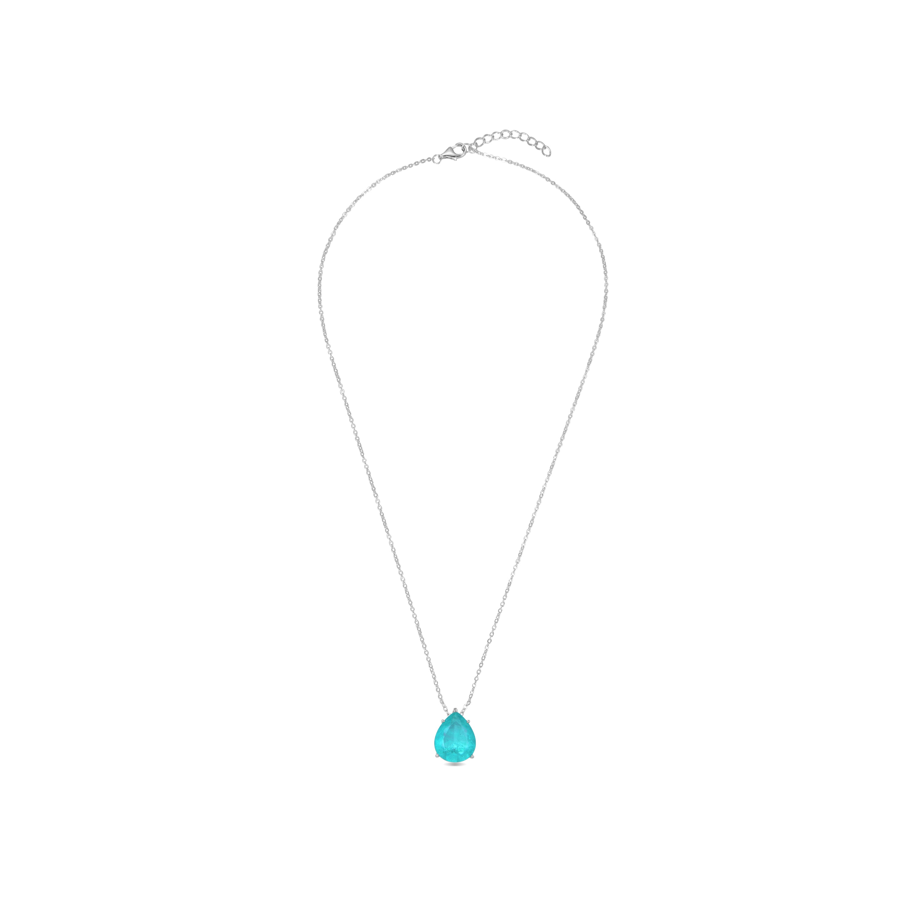 Collier en argent sterling 925 avec zirconium Santa María Africana finition rhodiée - Geda