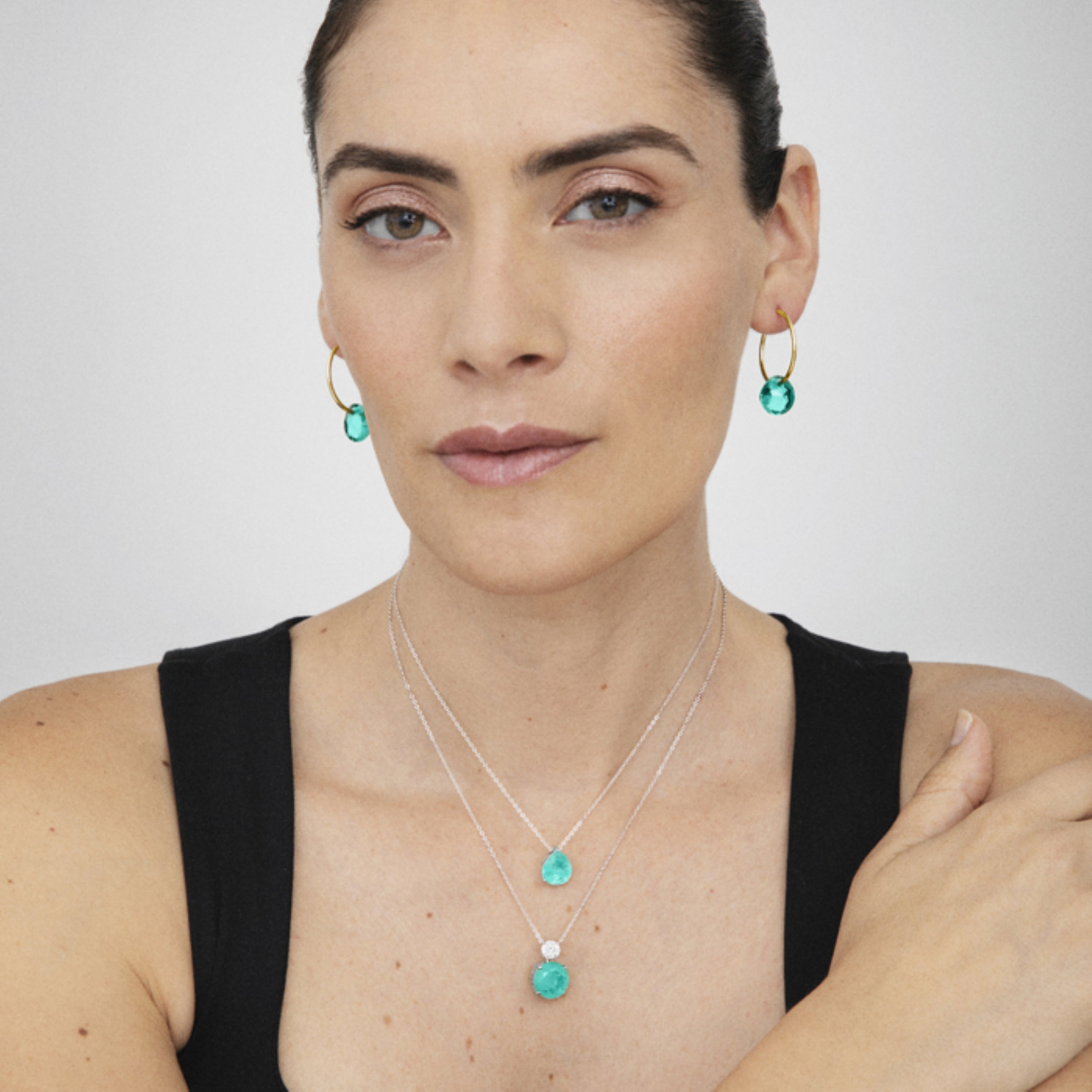 Collier en argent sterling 925 avec zirconium Santa María Africana finition rhodiée - Geda