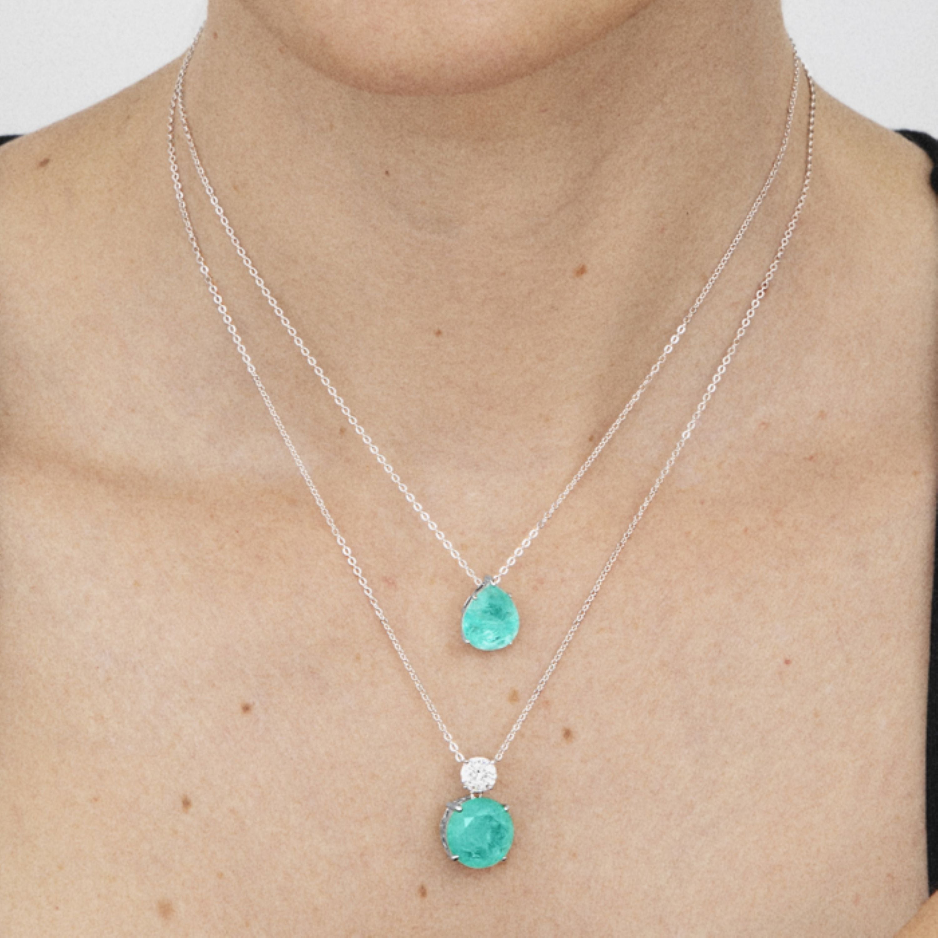 Collier en argent sterling 925 avec zirconium Santa María Africana finition rhodiée - Geda