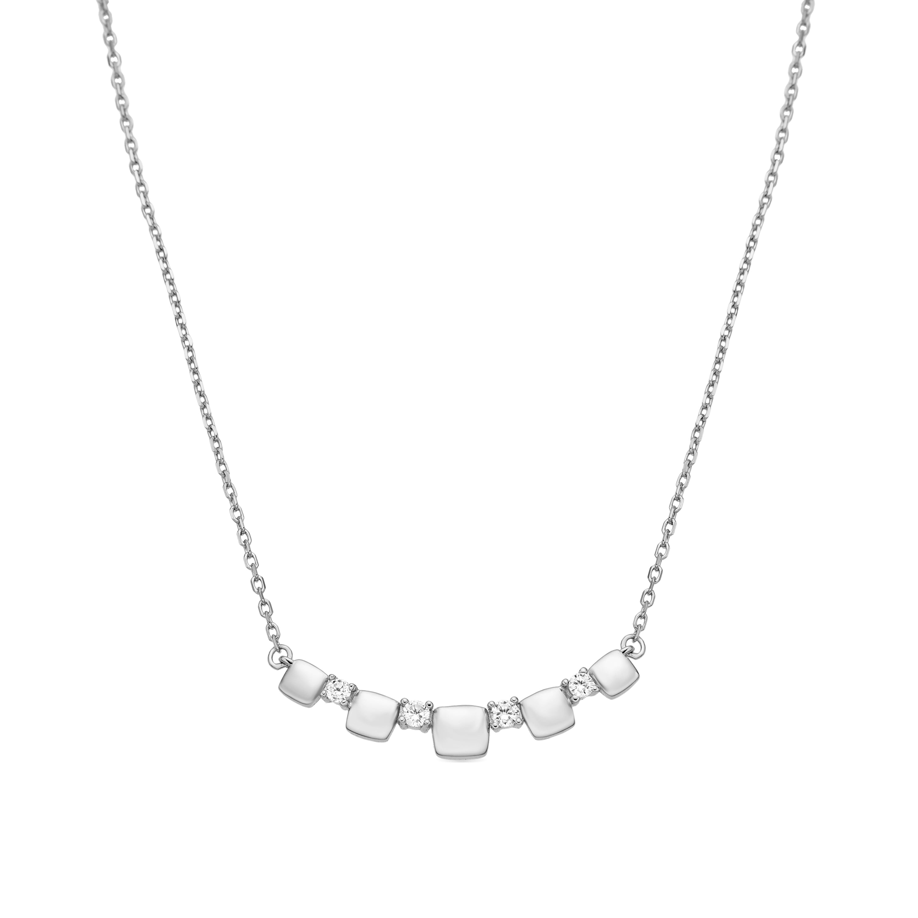 Colar de Prata de Lei 925 e Zircónia Brilhante acabamento ródio - Sures