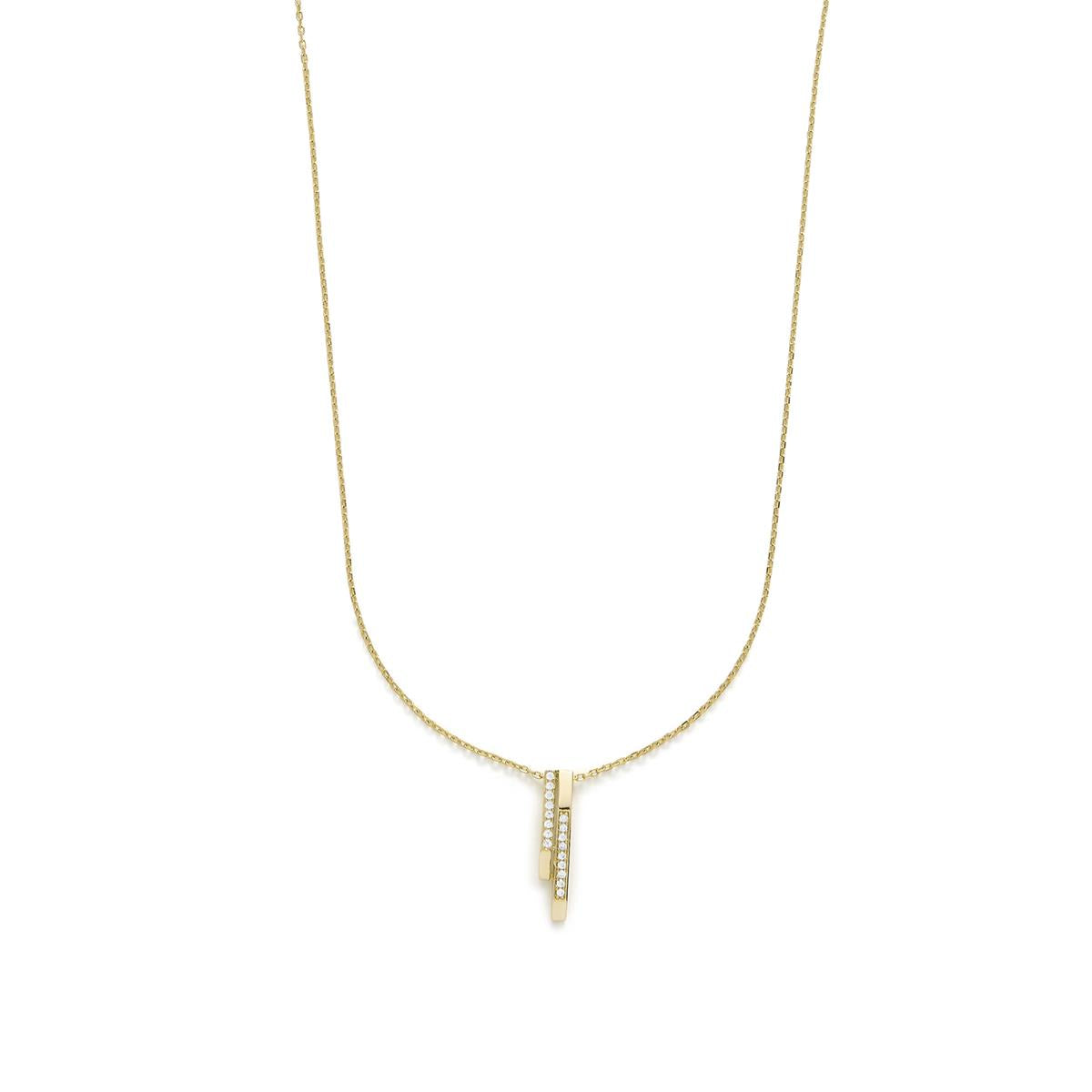 Collar de Plata de Ley 925 y Circonita Brillante acabado en oro amarillo 18k - Uthera