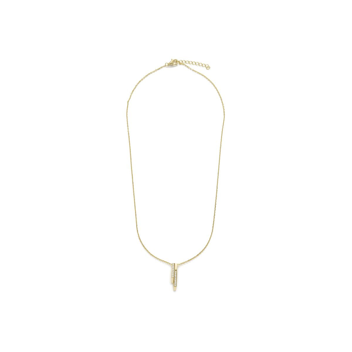 Collar de Plata de Ley 925 y Circonita Brillante acabado en oro amarillo 18k - Uthera