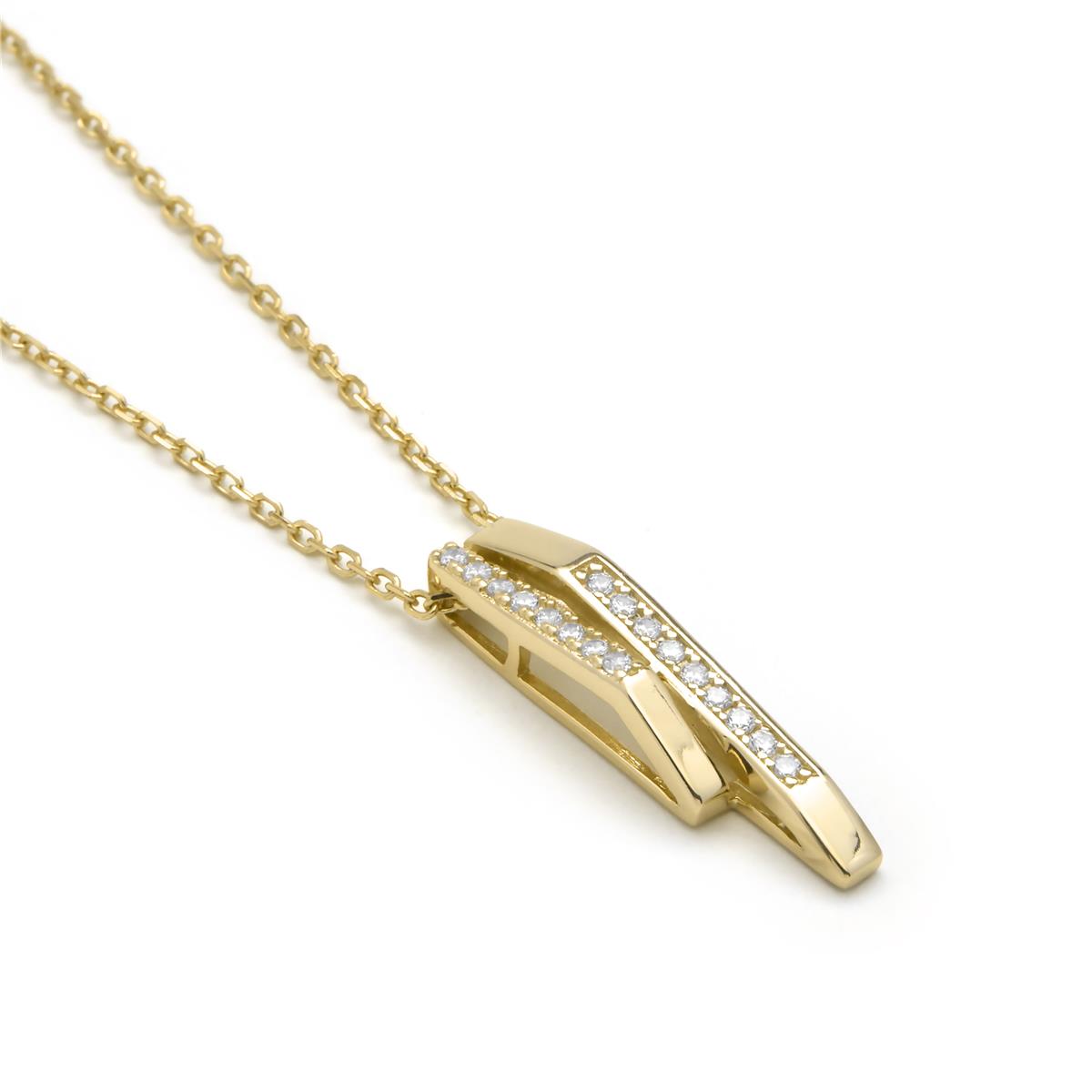 Collar de Plata de Ley 925 y Circonita Brillante acabado en oro amarillo 18k - Uthera