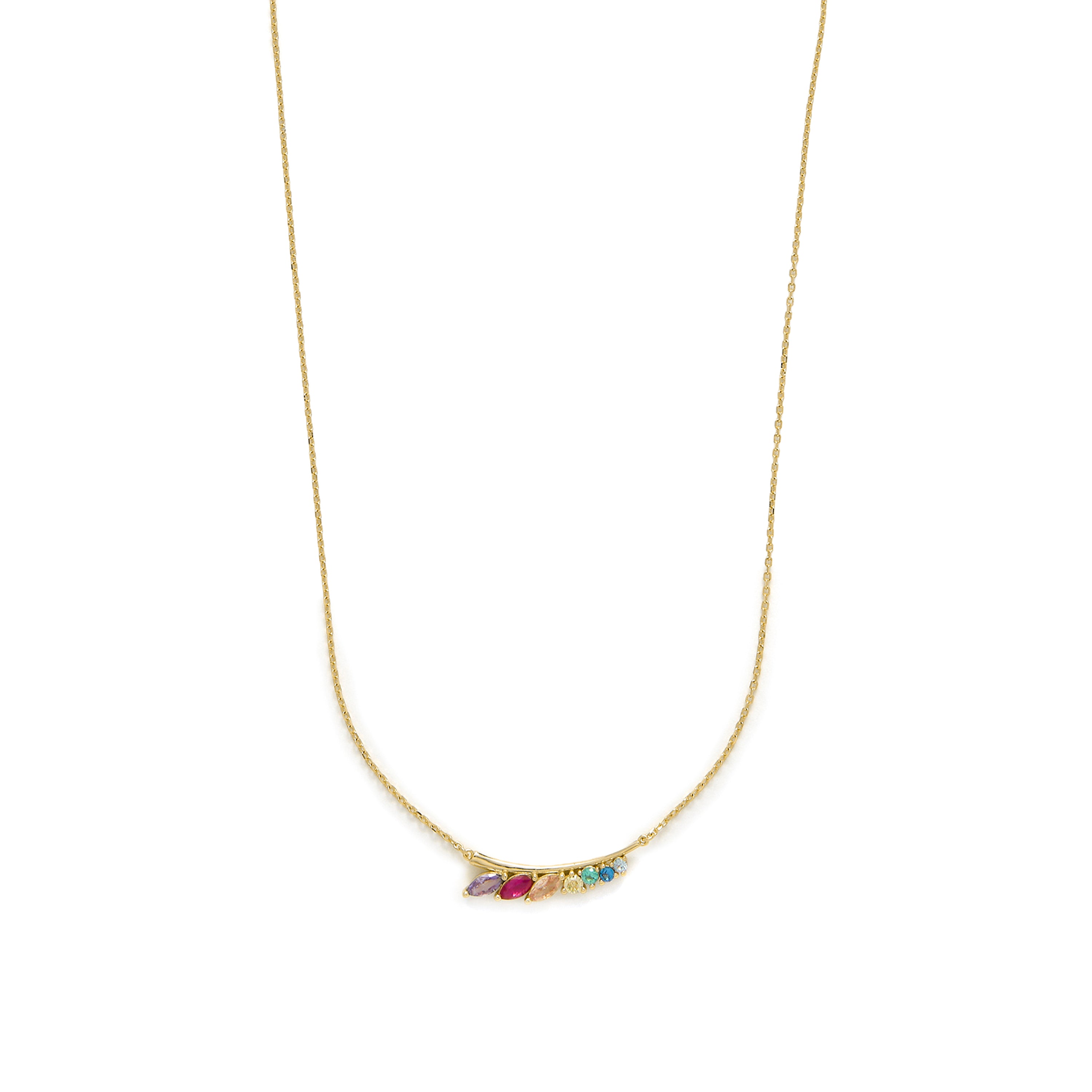 Collana in Argento Sterling 925 e Zirconia Multicolore con finitura in oro giallo 18k - Nikon